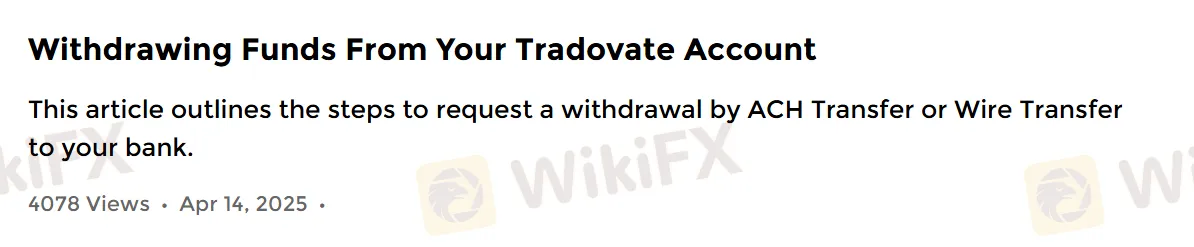 Deposit and Withdrawal