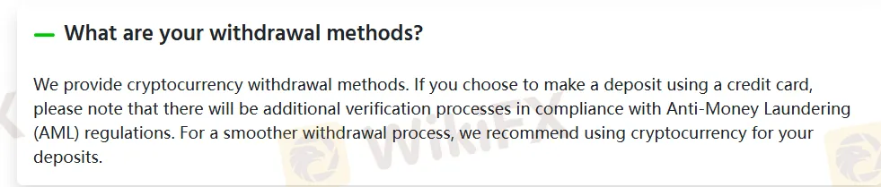 Deposit and Withdrawal