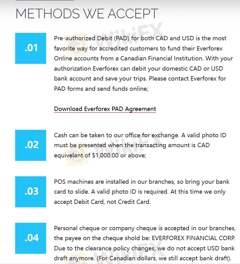 Deposit and Withdrawal