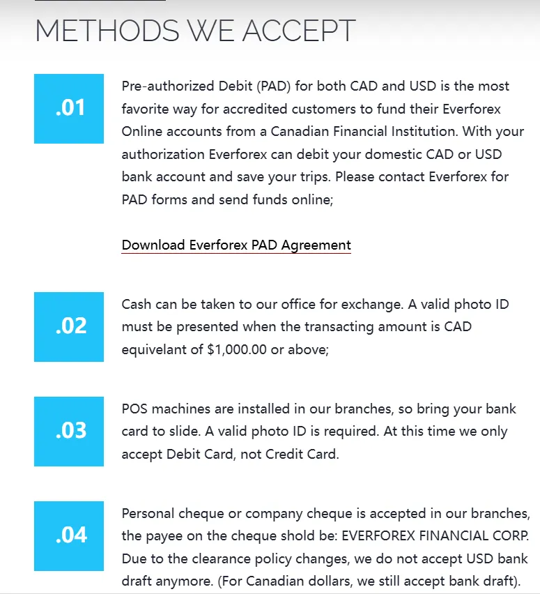 Deposit and Withdrawal