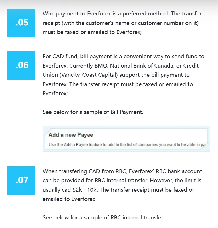 Deposit and Withdrawal