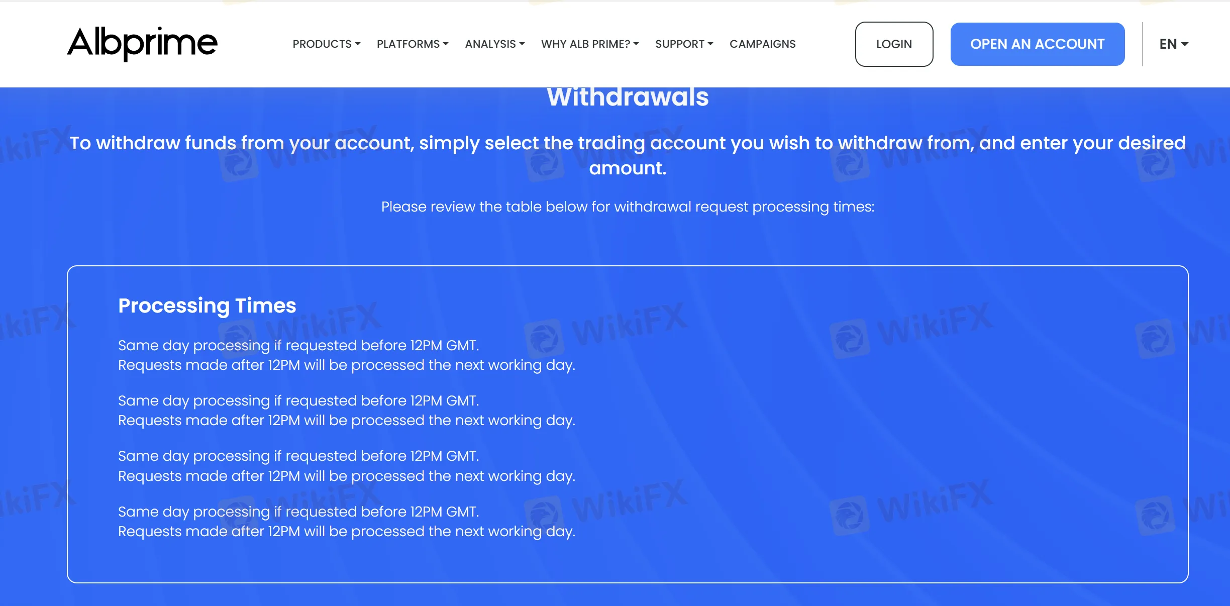 Deposit and Withdrawal
