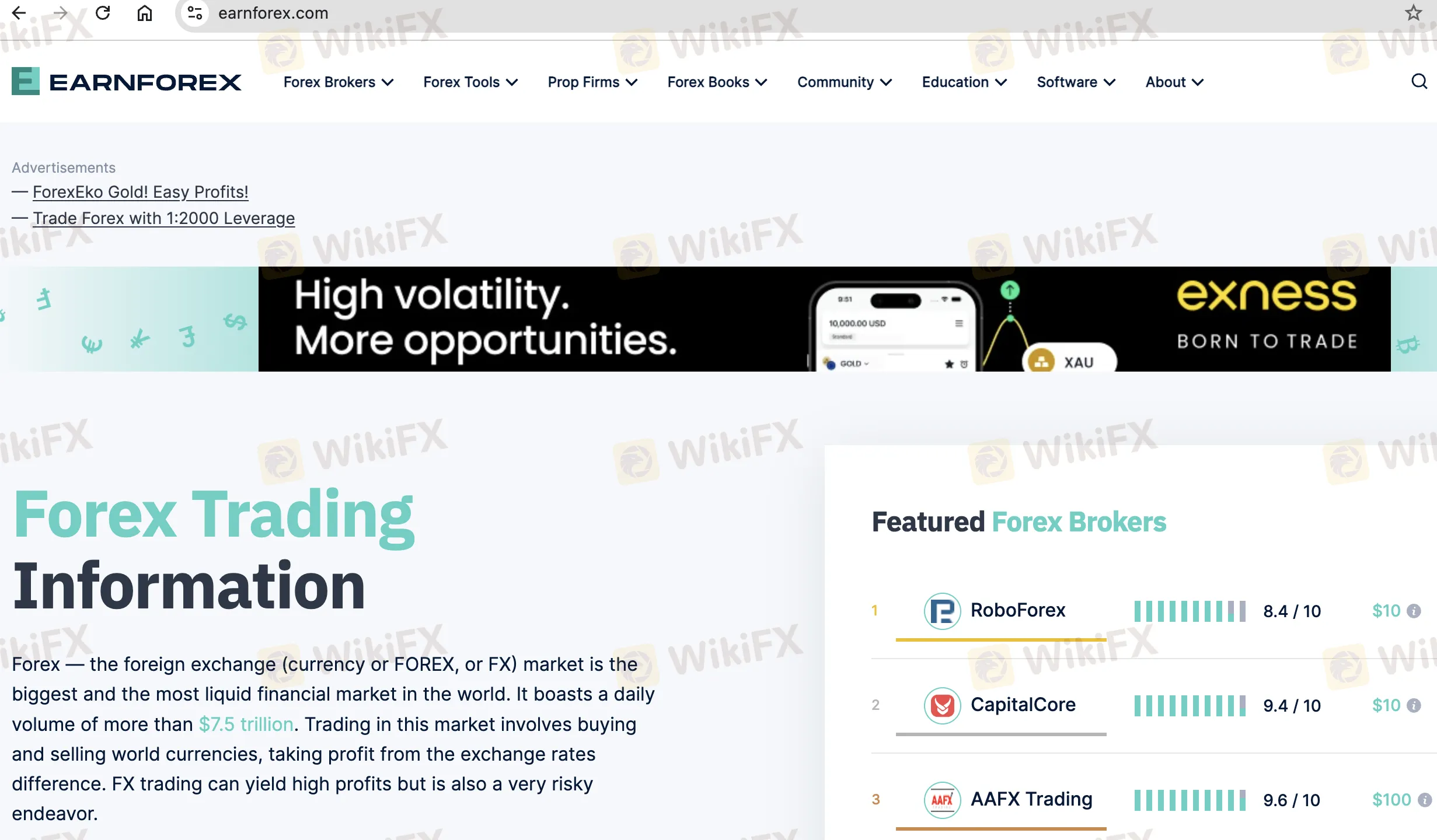 EARNFOREX's homepage