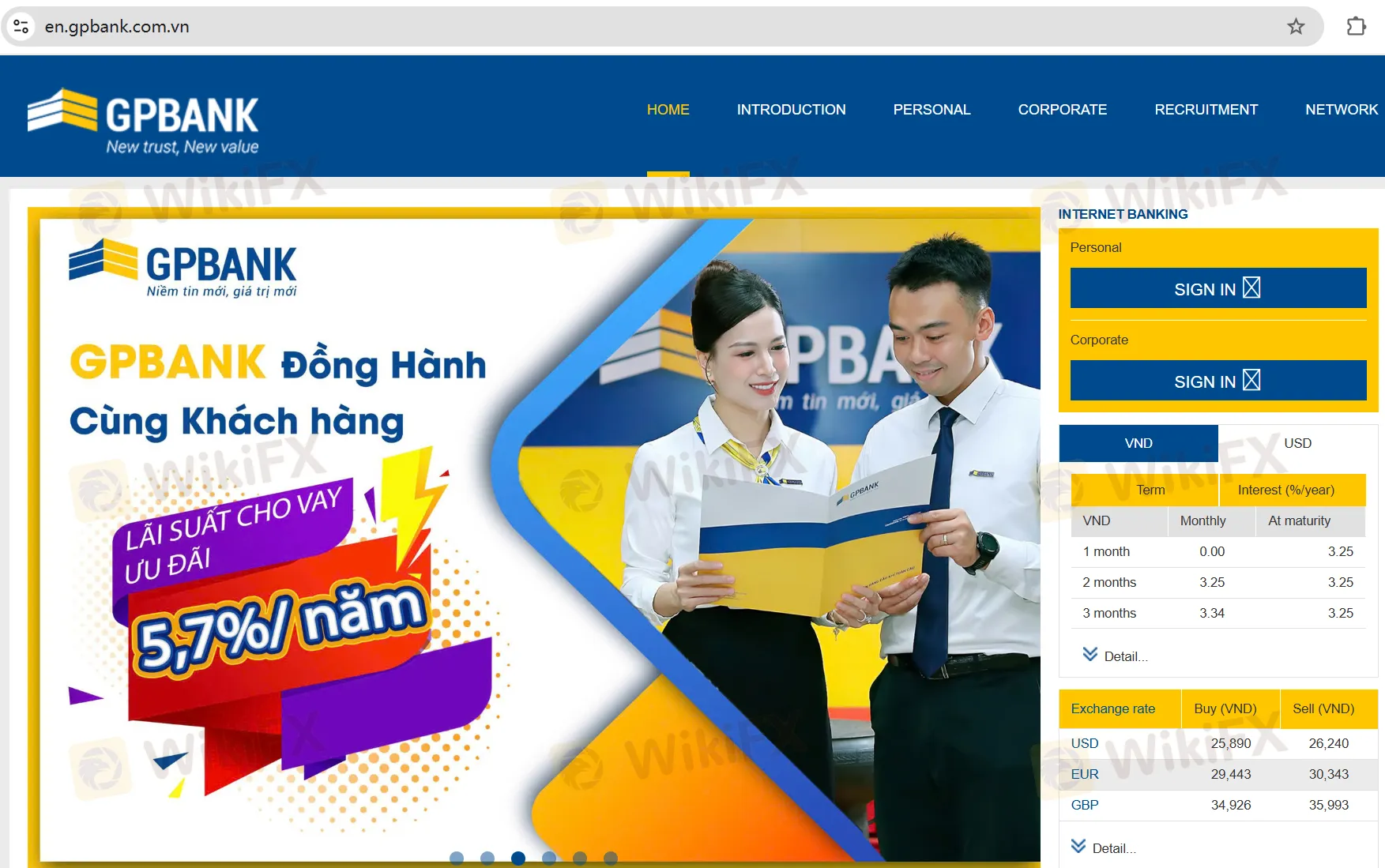 GPBANK's homepage