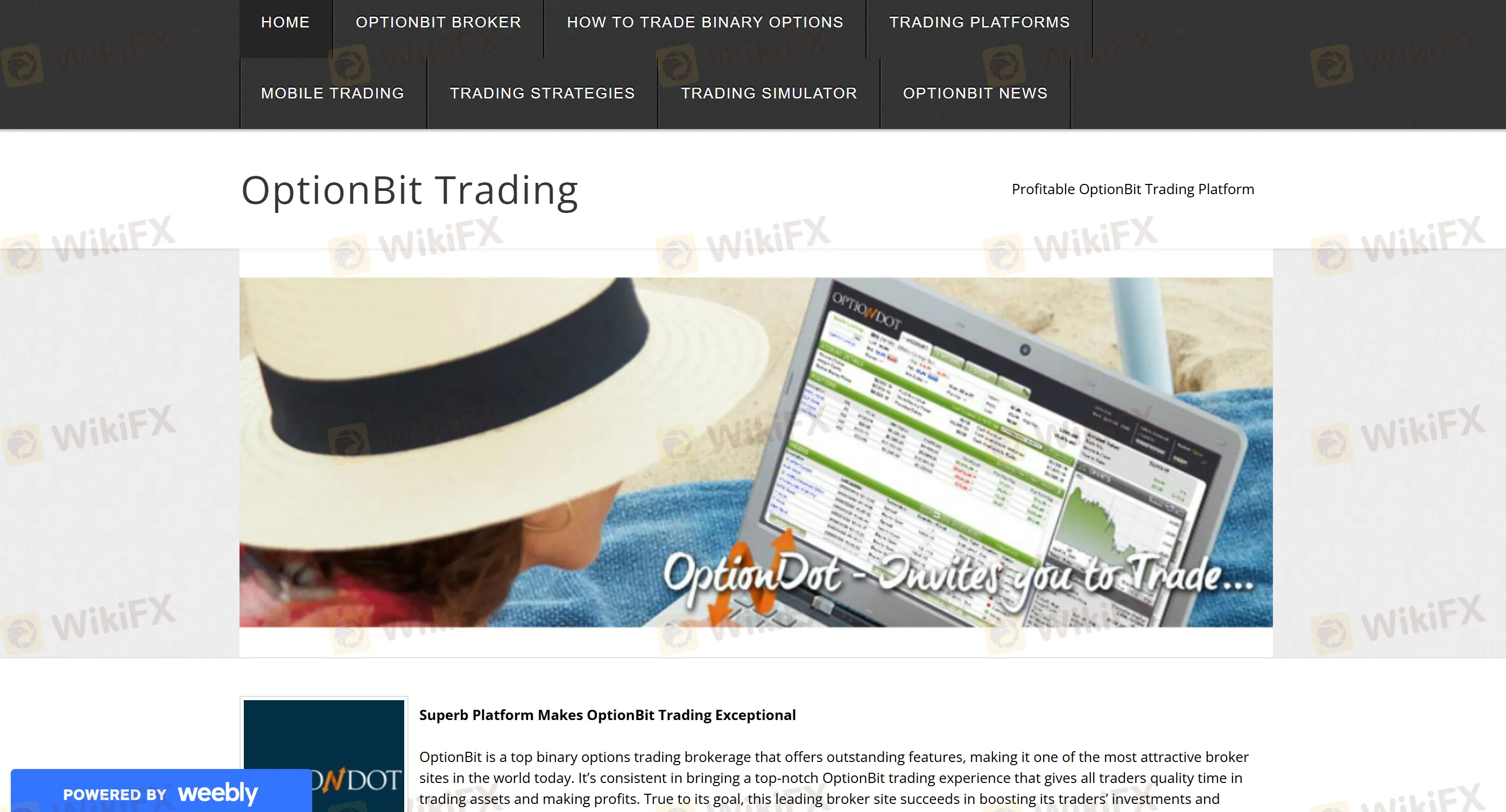 OptionBit's homepage