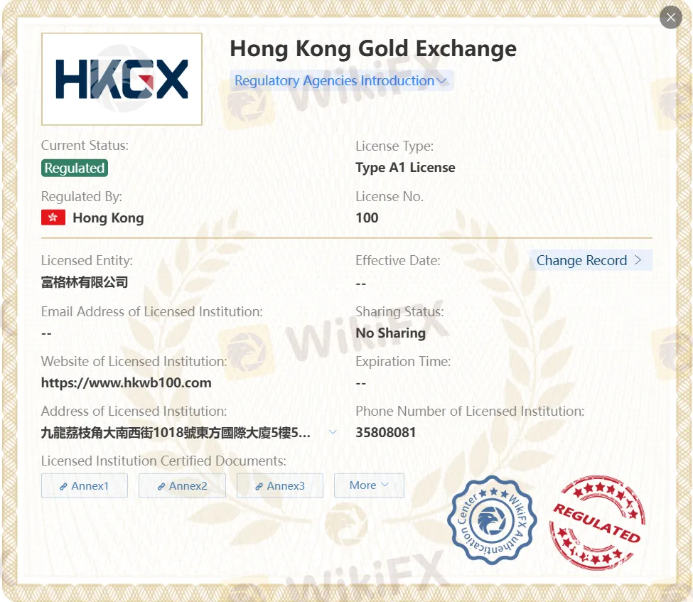 Regulated by HKGX