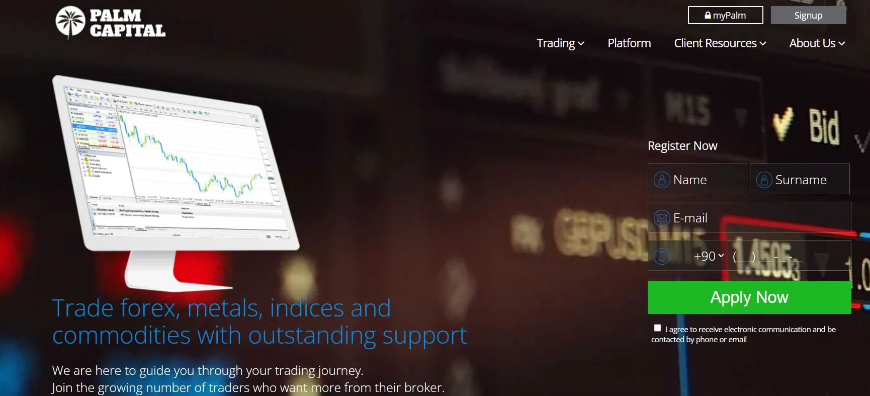 Palm Capital's homepage