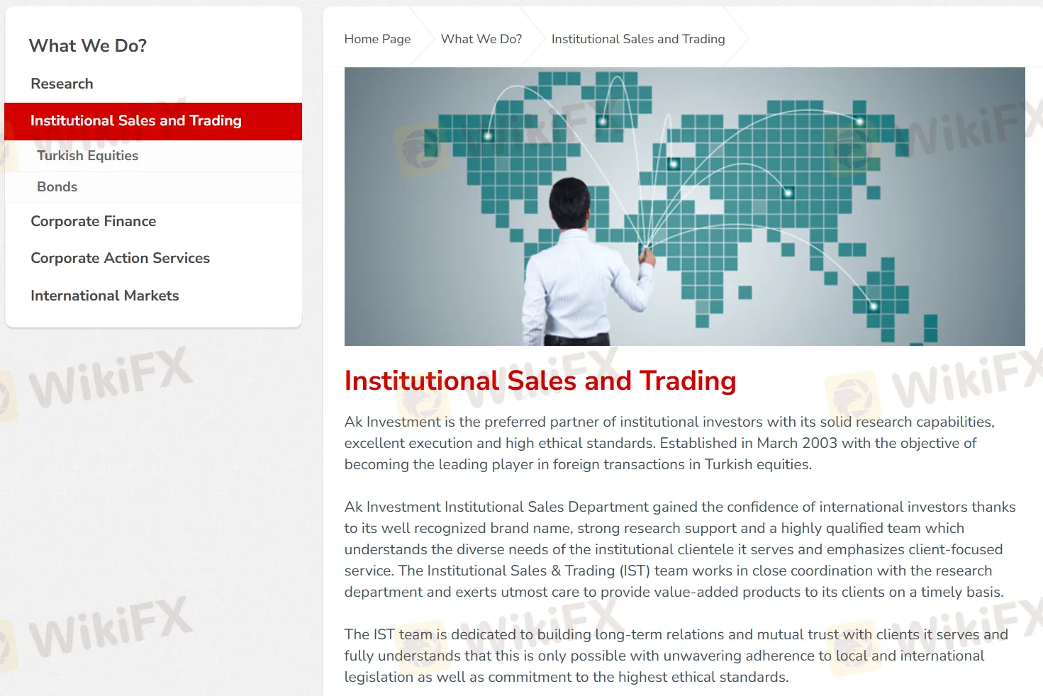 Institutional Sales and Trading