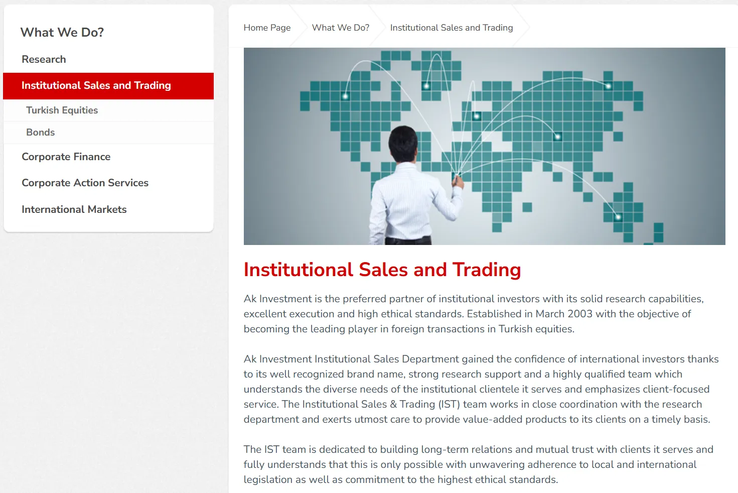 Institutional Sales and Trading