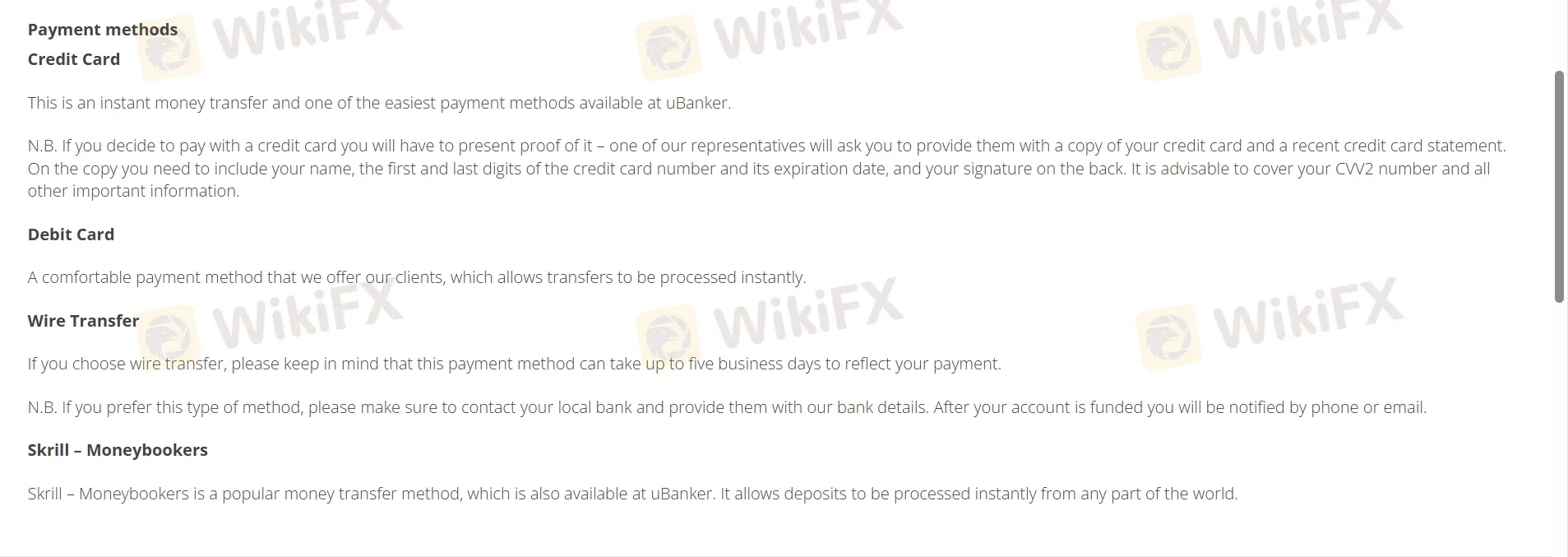 Deposit and Withdrawal
