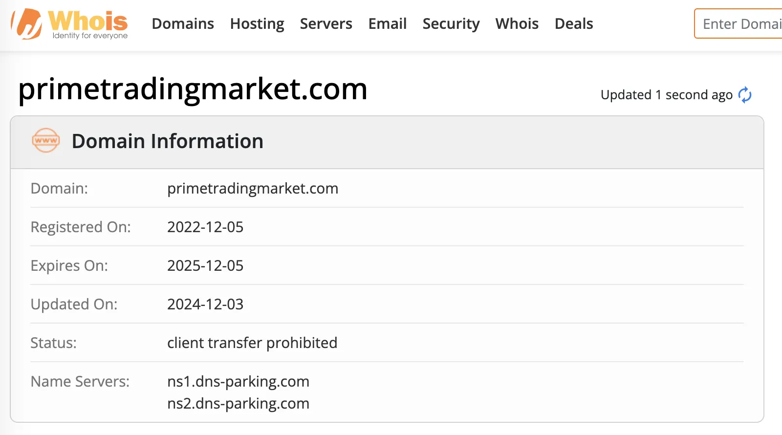 Domain information Domain information
