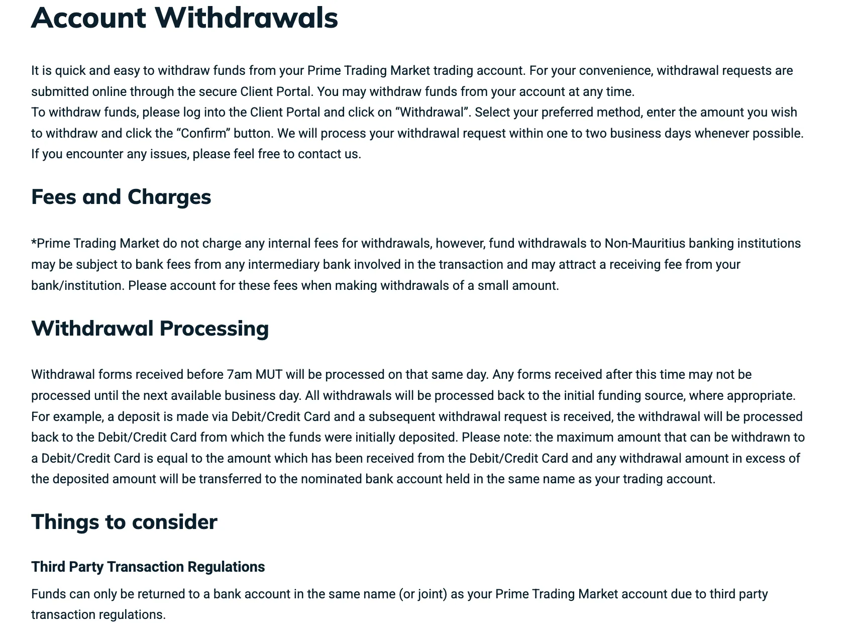 Withdrawal Withdrawal
