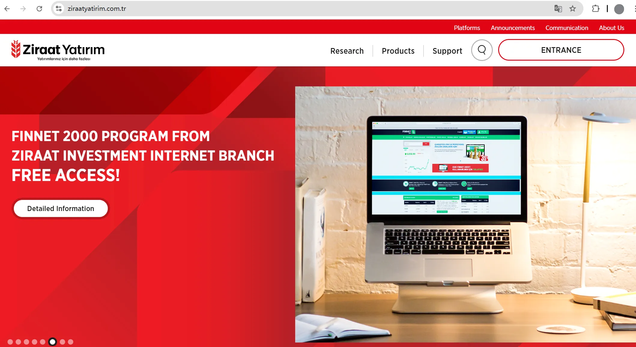 Ziraat Yatırım's homepage
