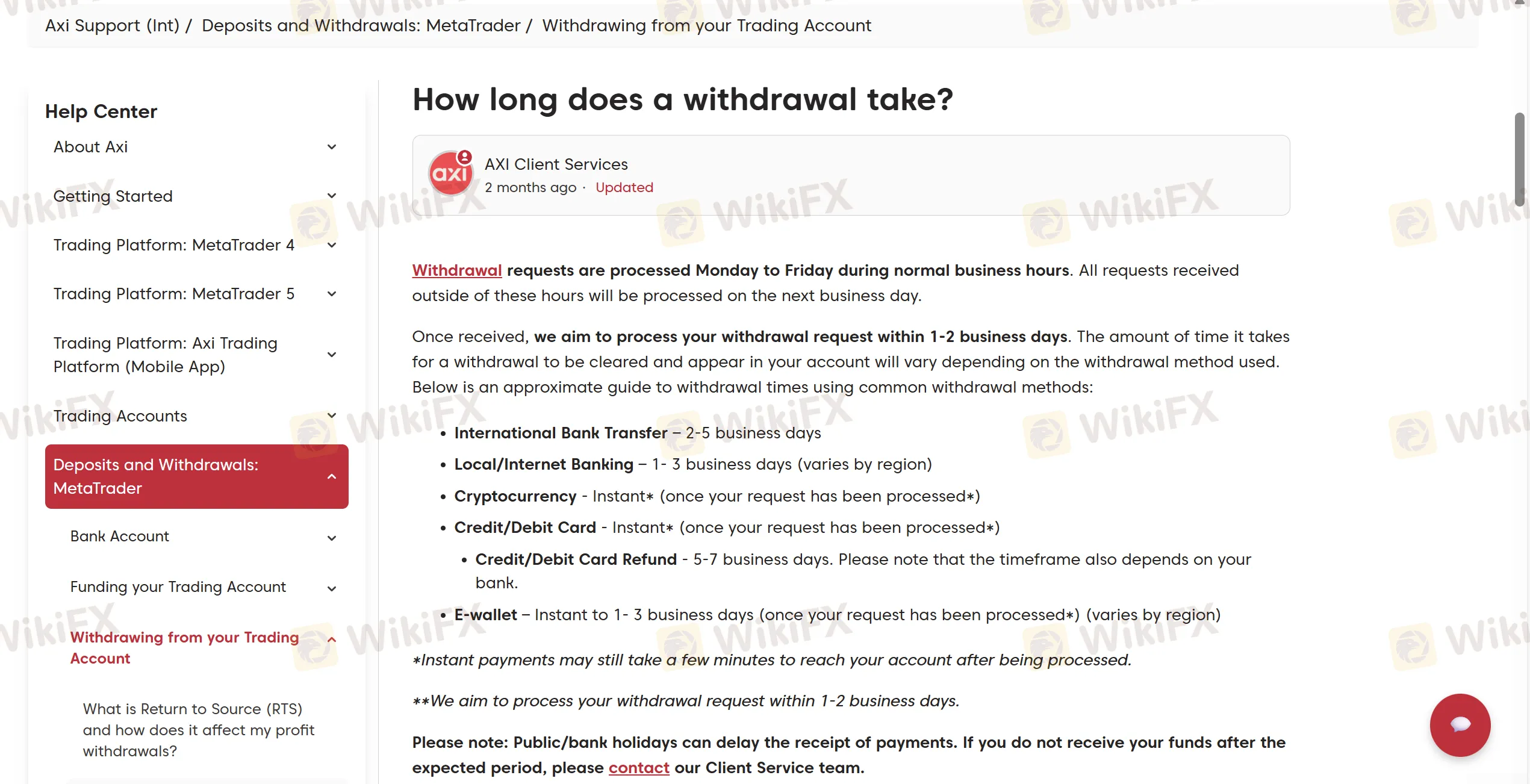 Withdrawal