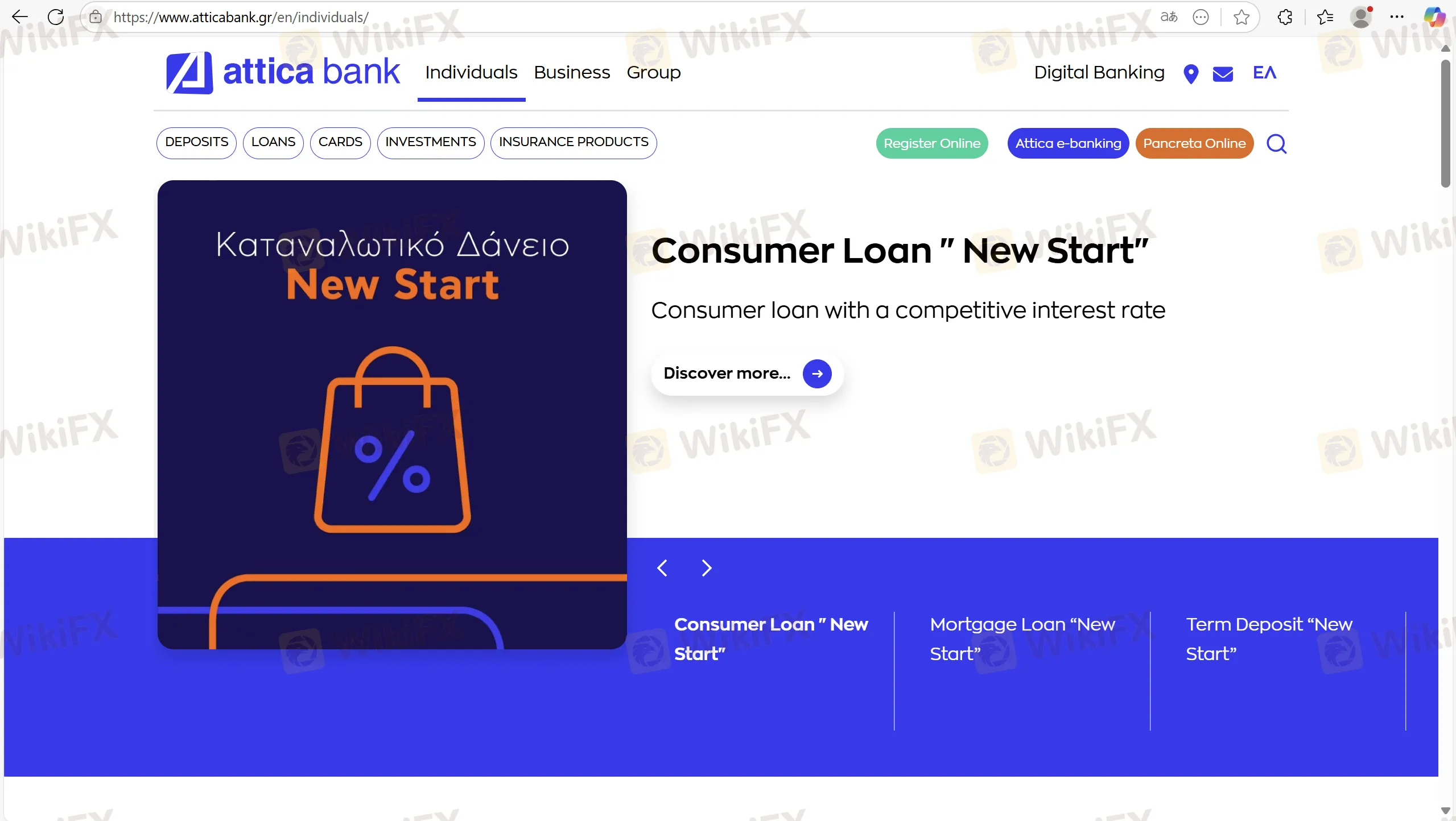 ATTICA BANK's homepage