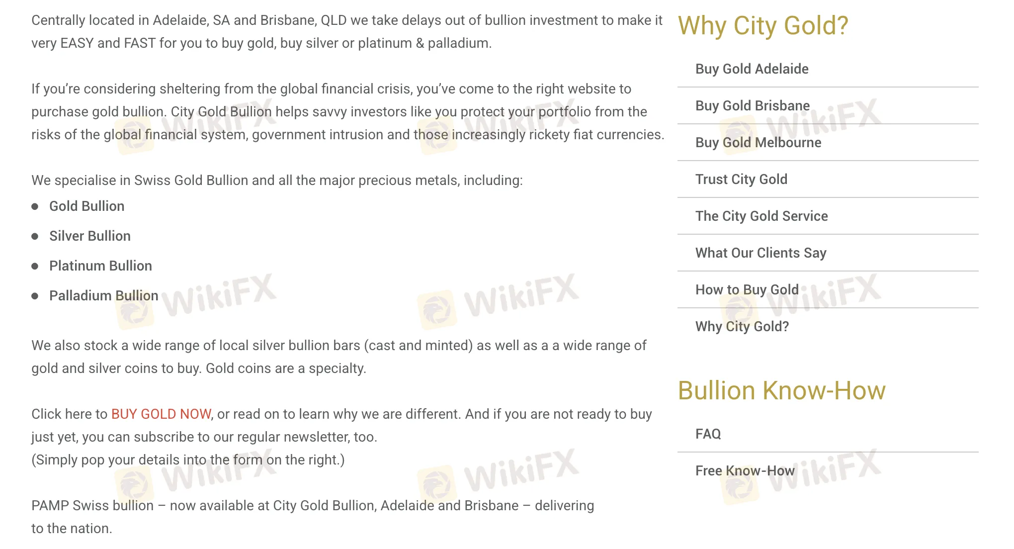 在City Gold Bullion上可以交易什么？