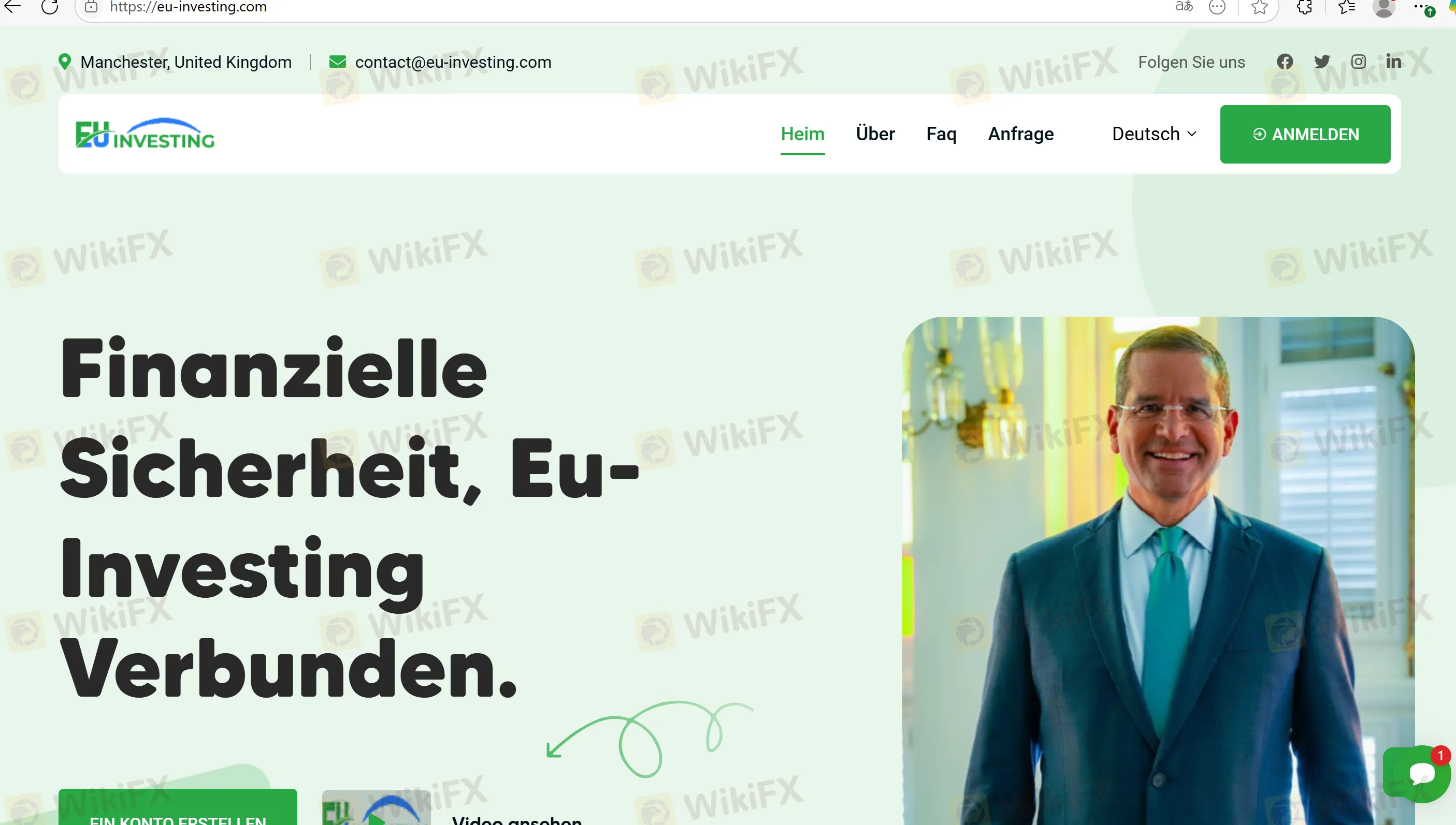 EU Investing's homepage