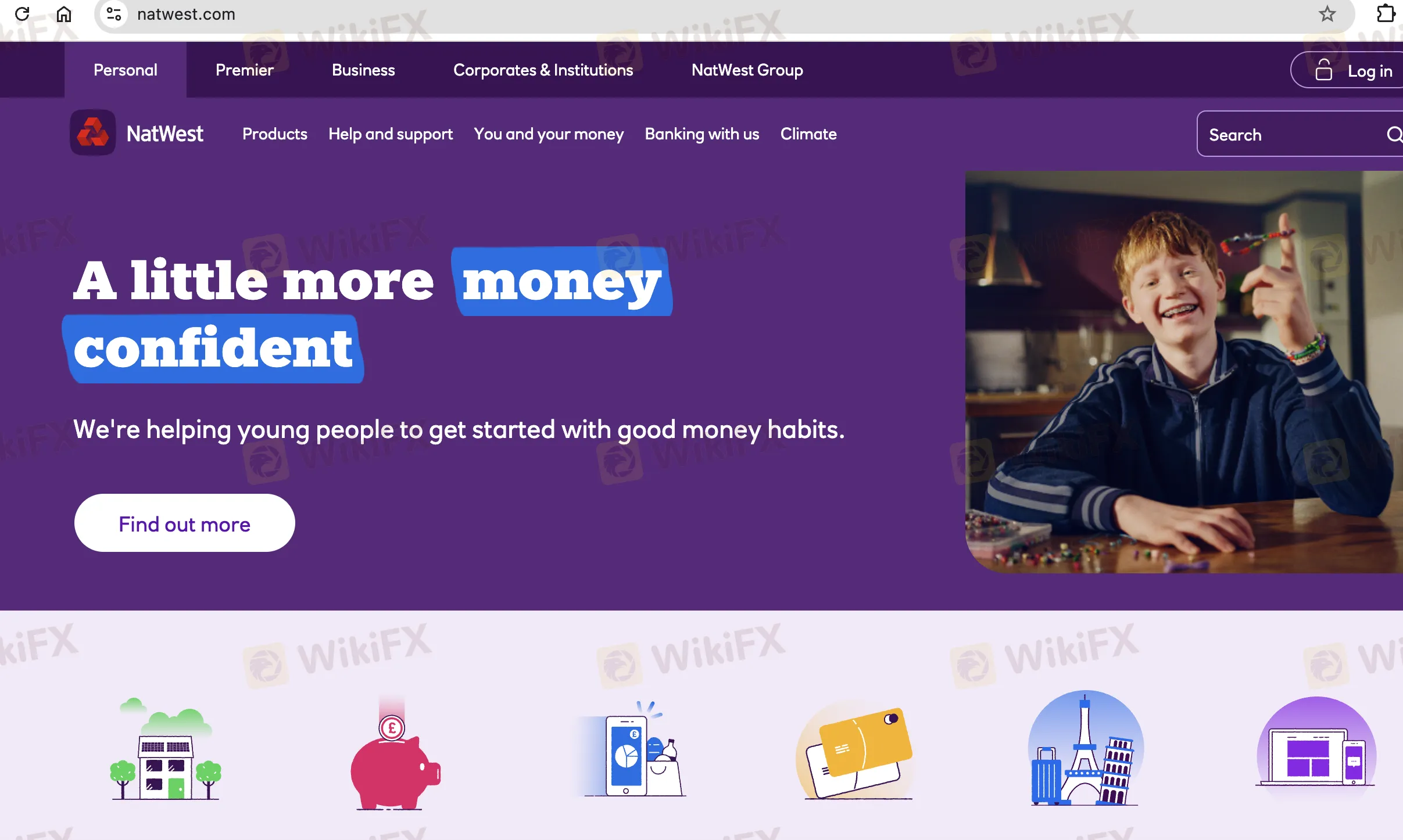NatWest's homepage