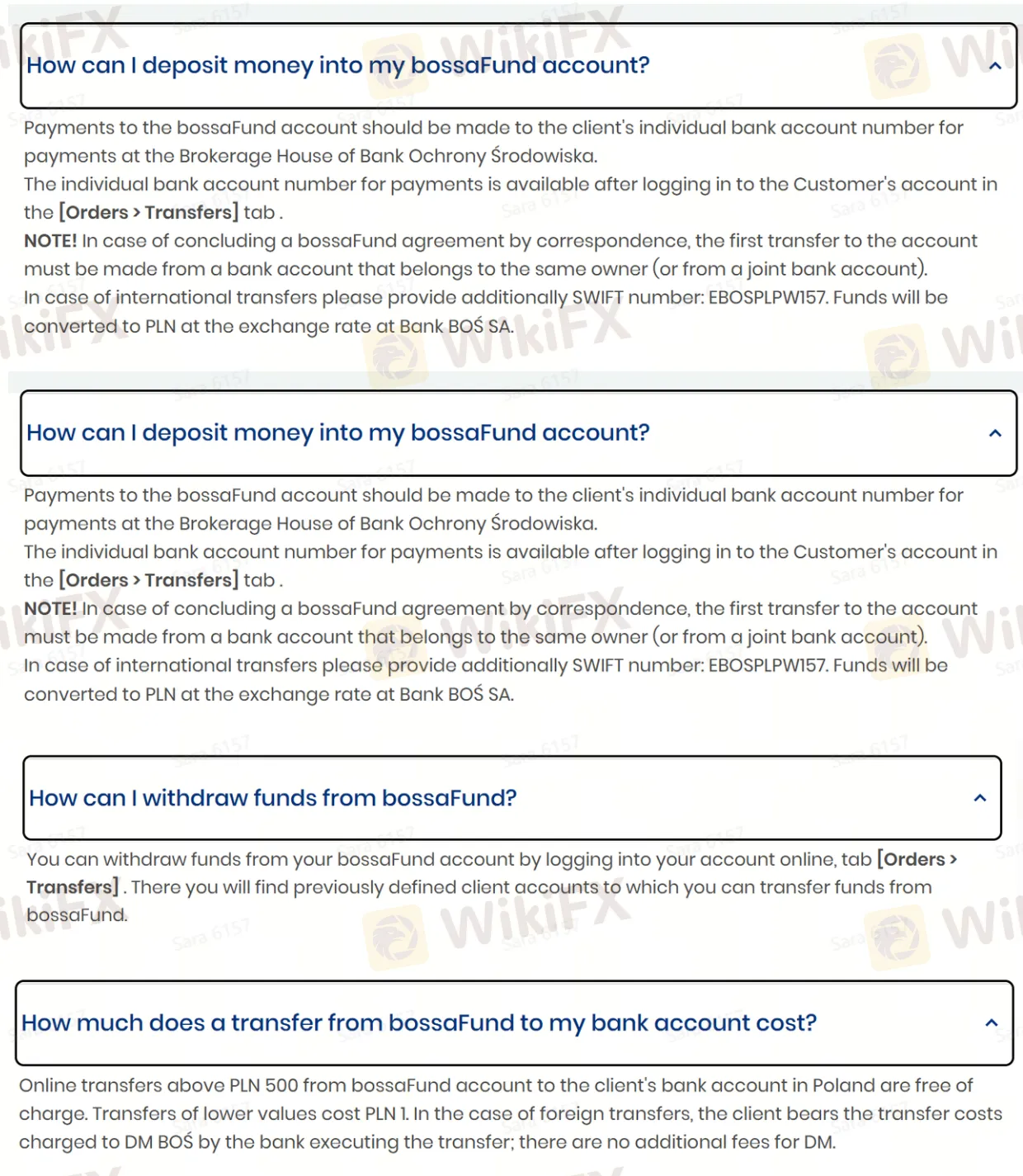 Deposit and Withdrawal