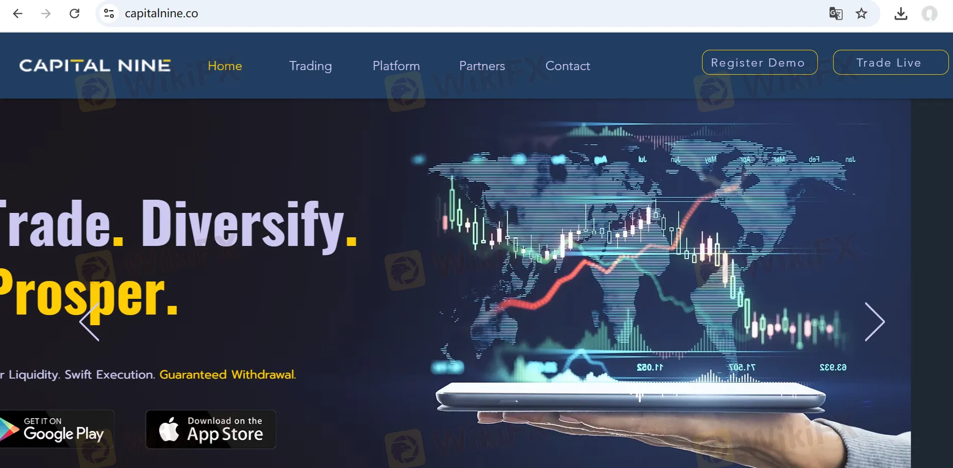 Capital Nine Global's homepage