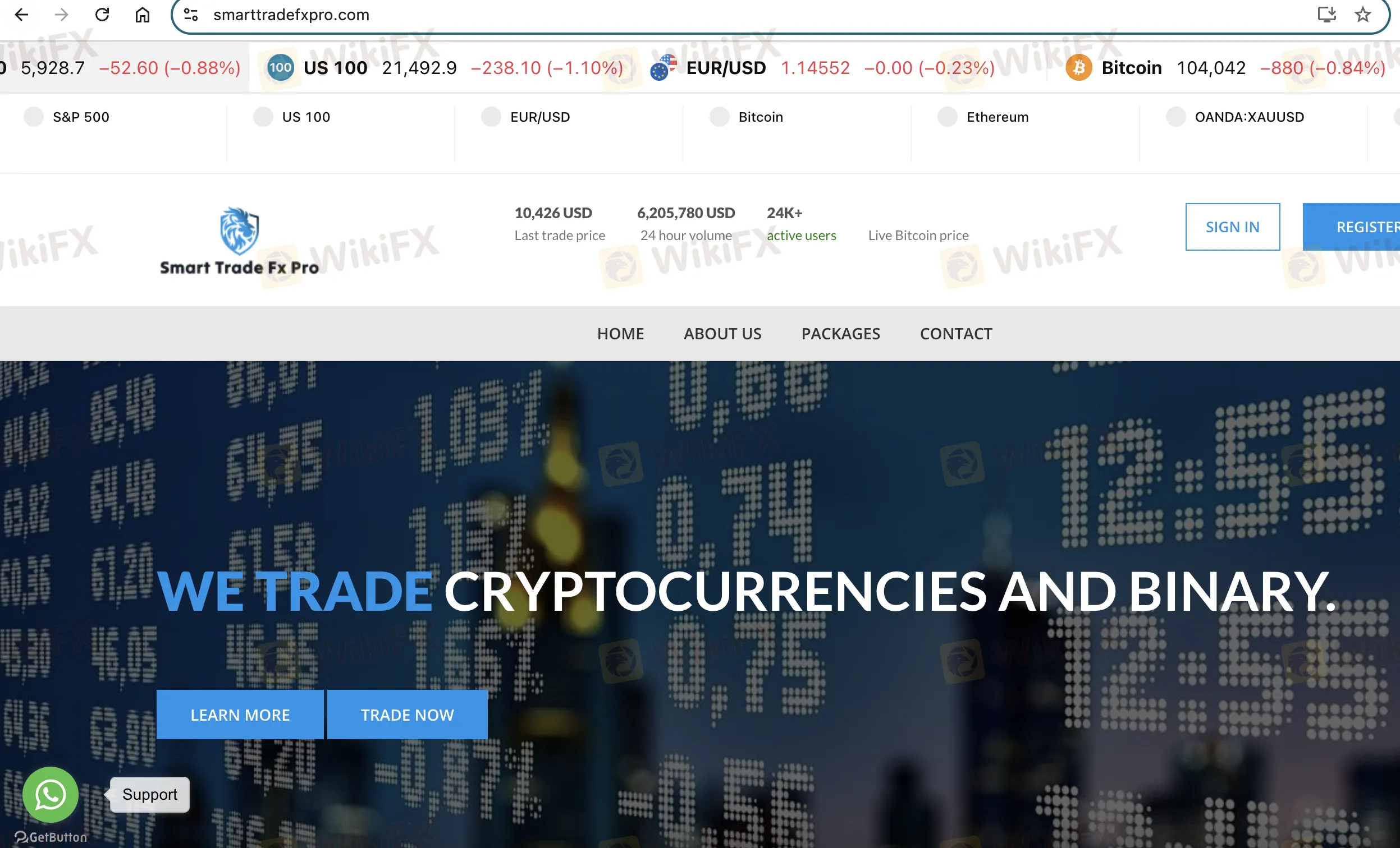 Smart Trade Fx Pro's homepage