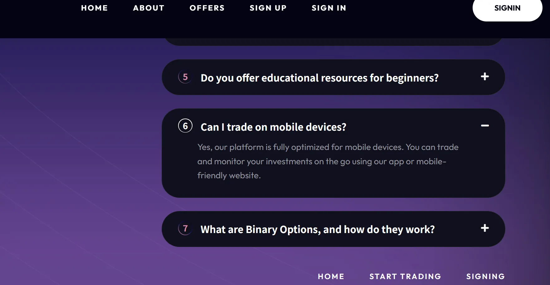 OPTIONSFX Trades platform OPTIONSFX Trades platform