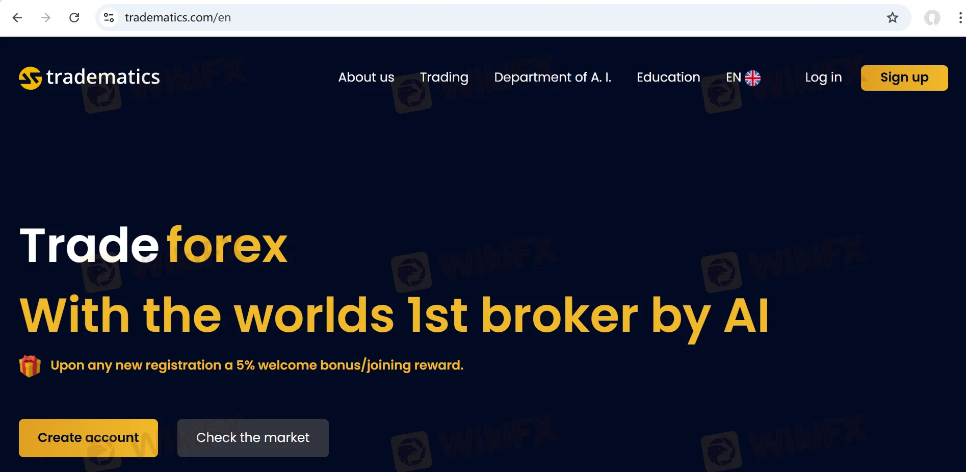 Tradematics' homepage Tradematics' homepage