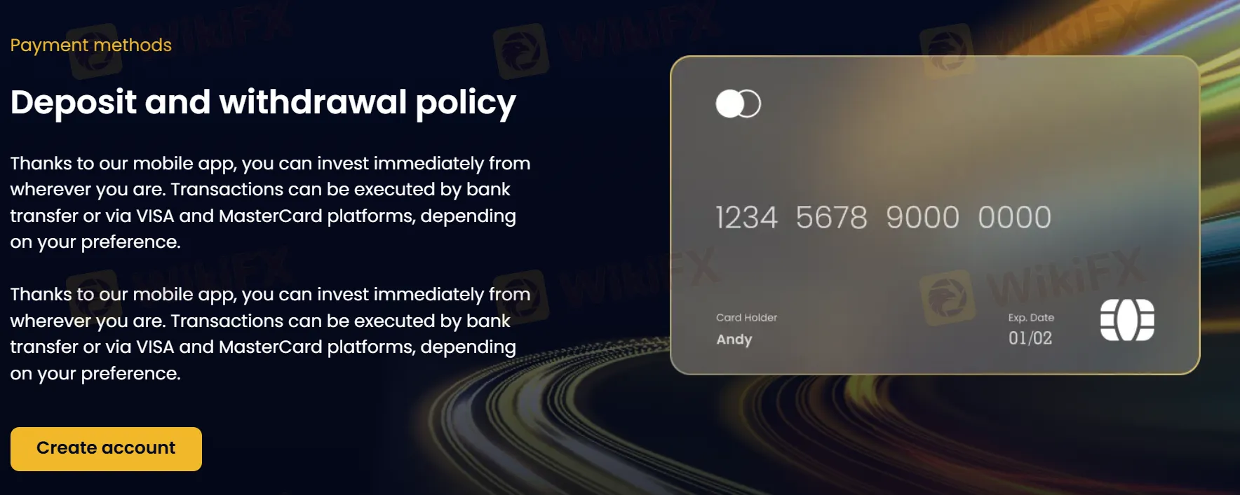 Deposit and Withdrawal Deposit and Withdrawal