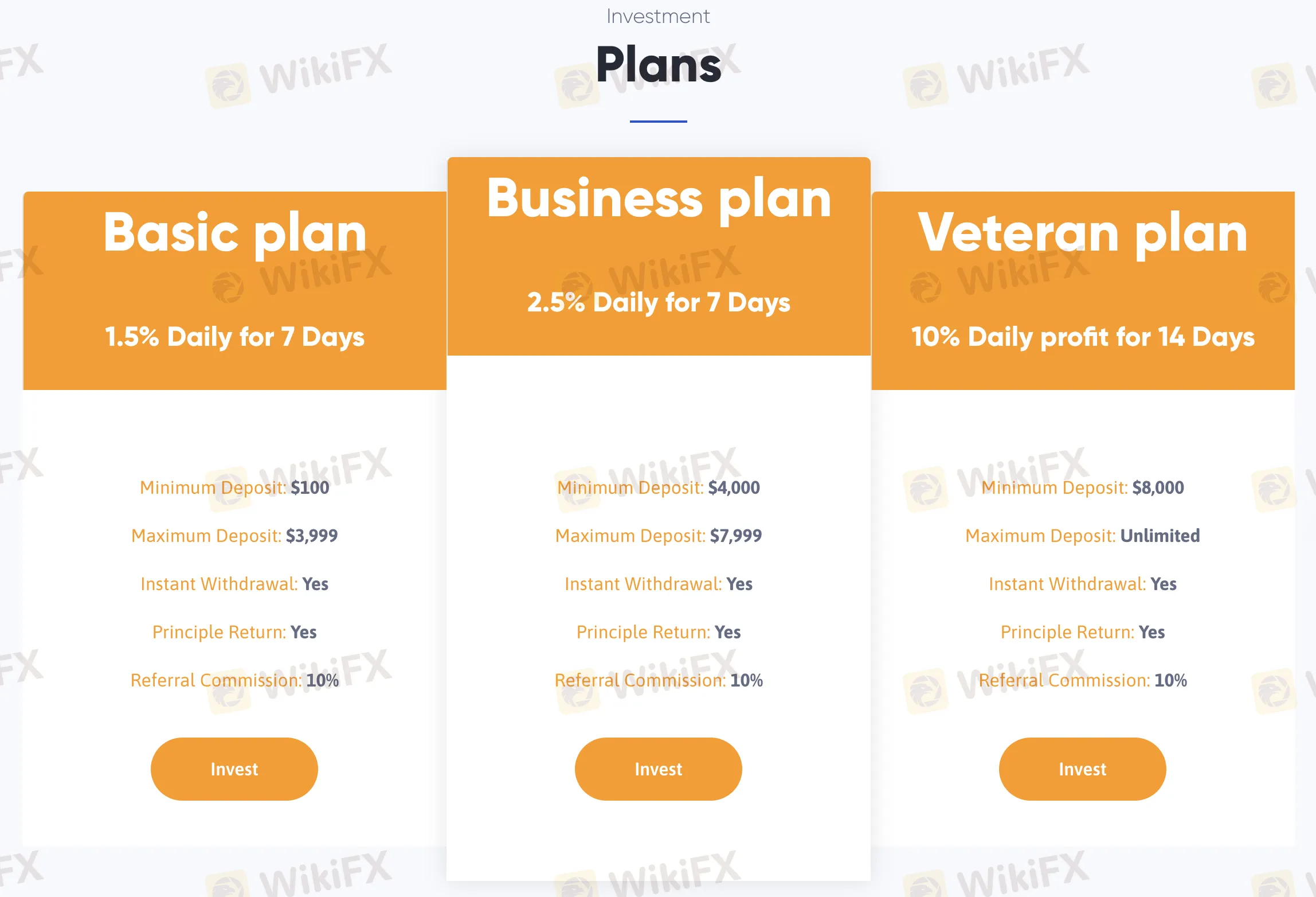Investment plan comparison Investment plan comparison