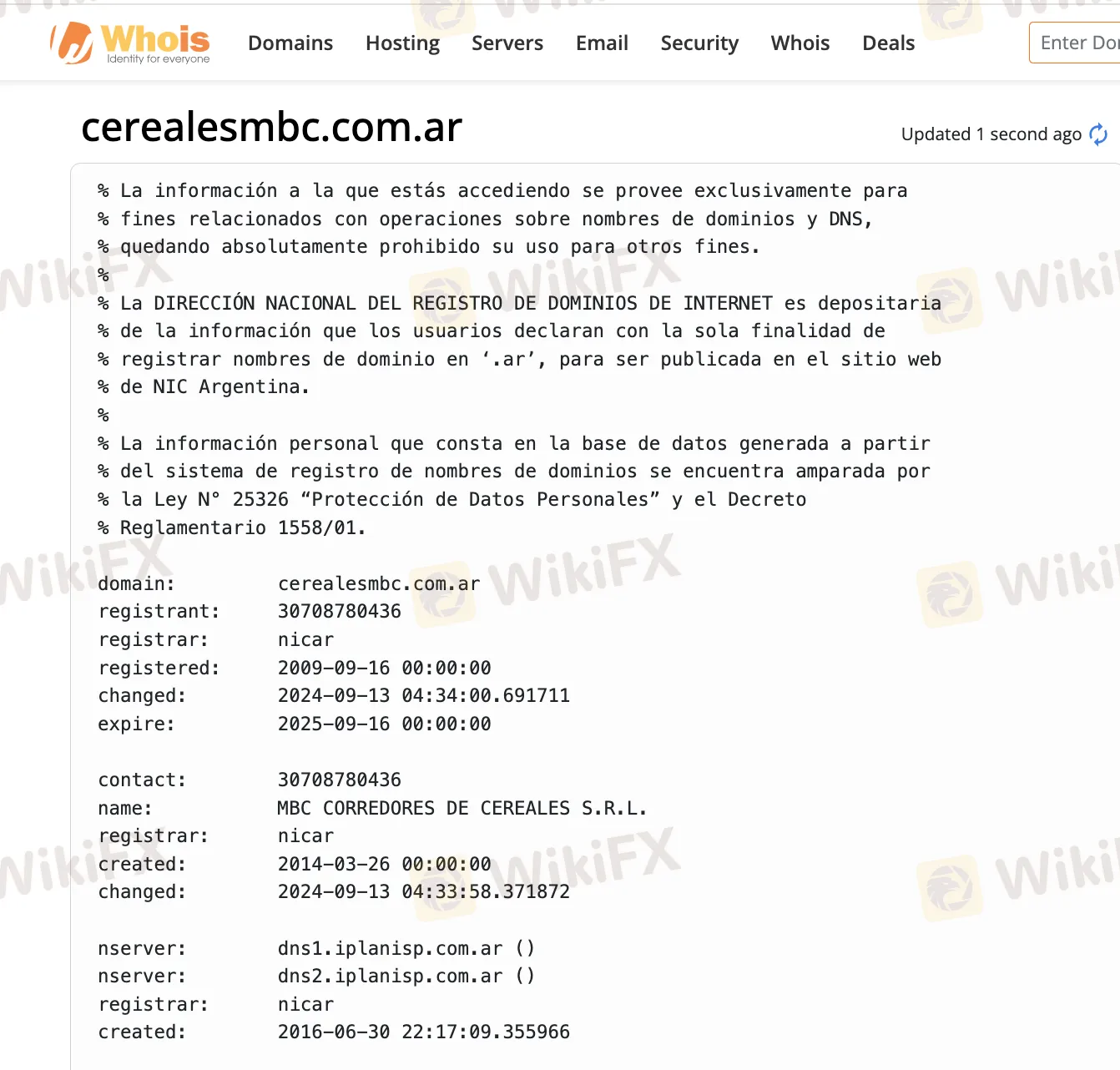Domain information