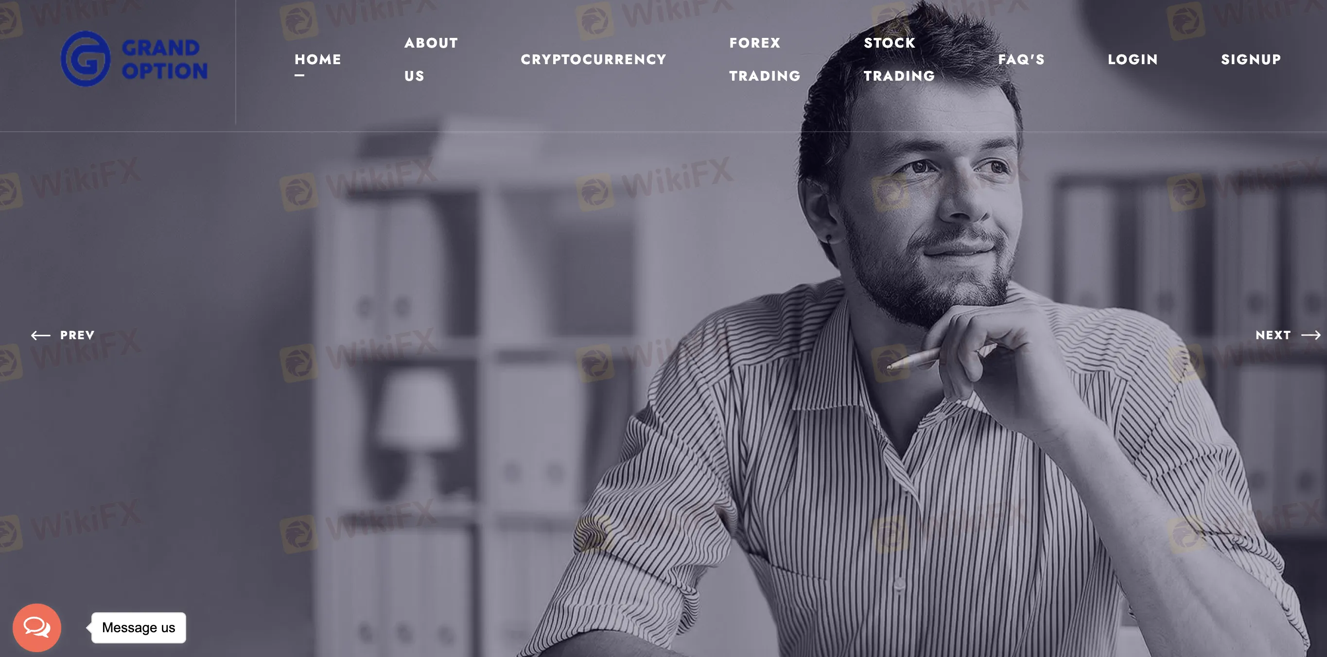 Grand Option's homepage