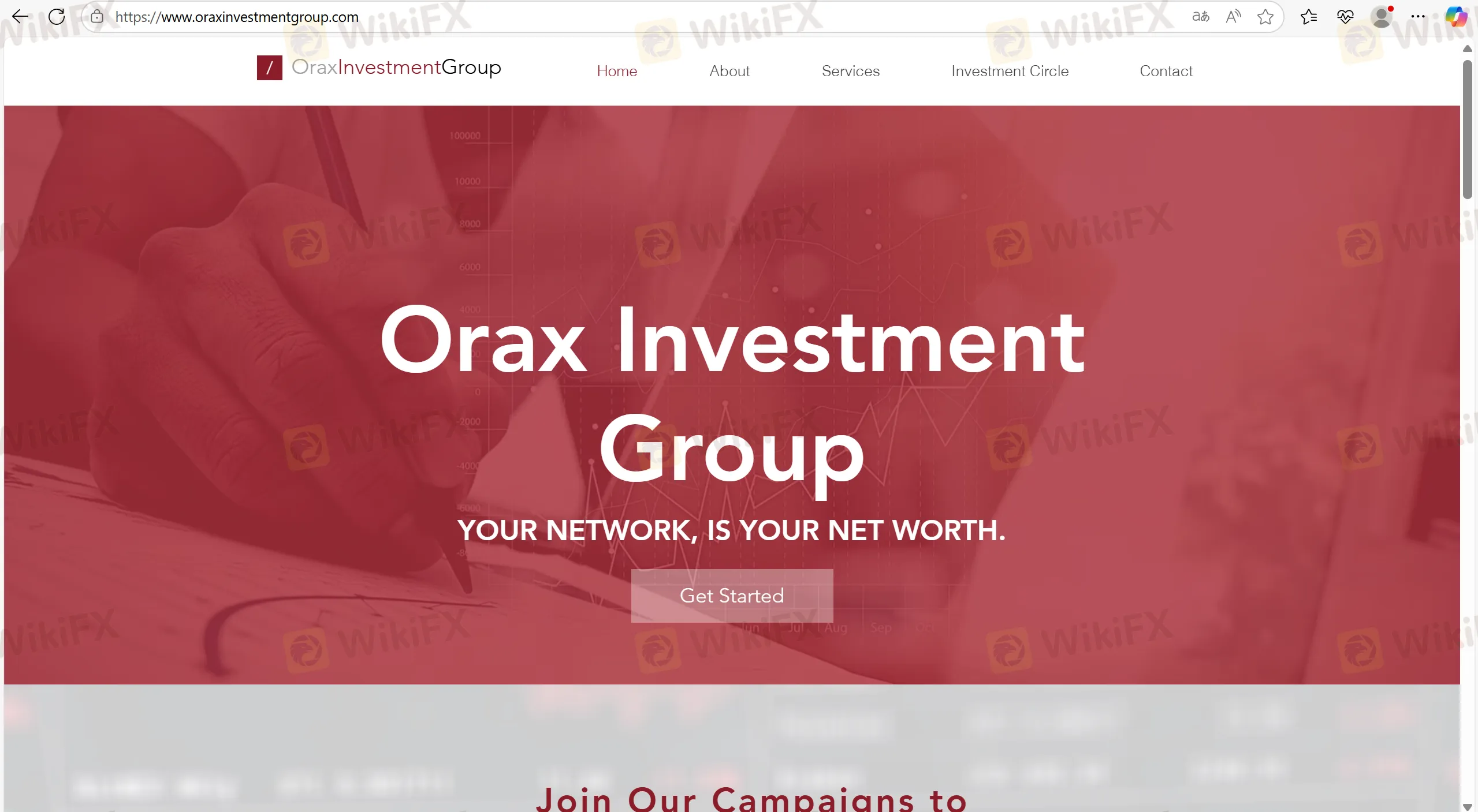 Orax Investment Group's homepage