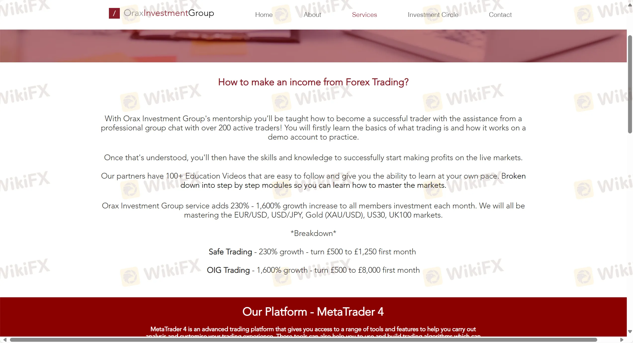 What Can I Trade on Orax Investment Group?