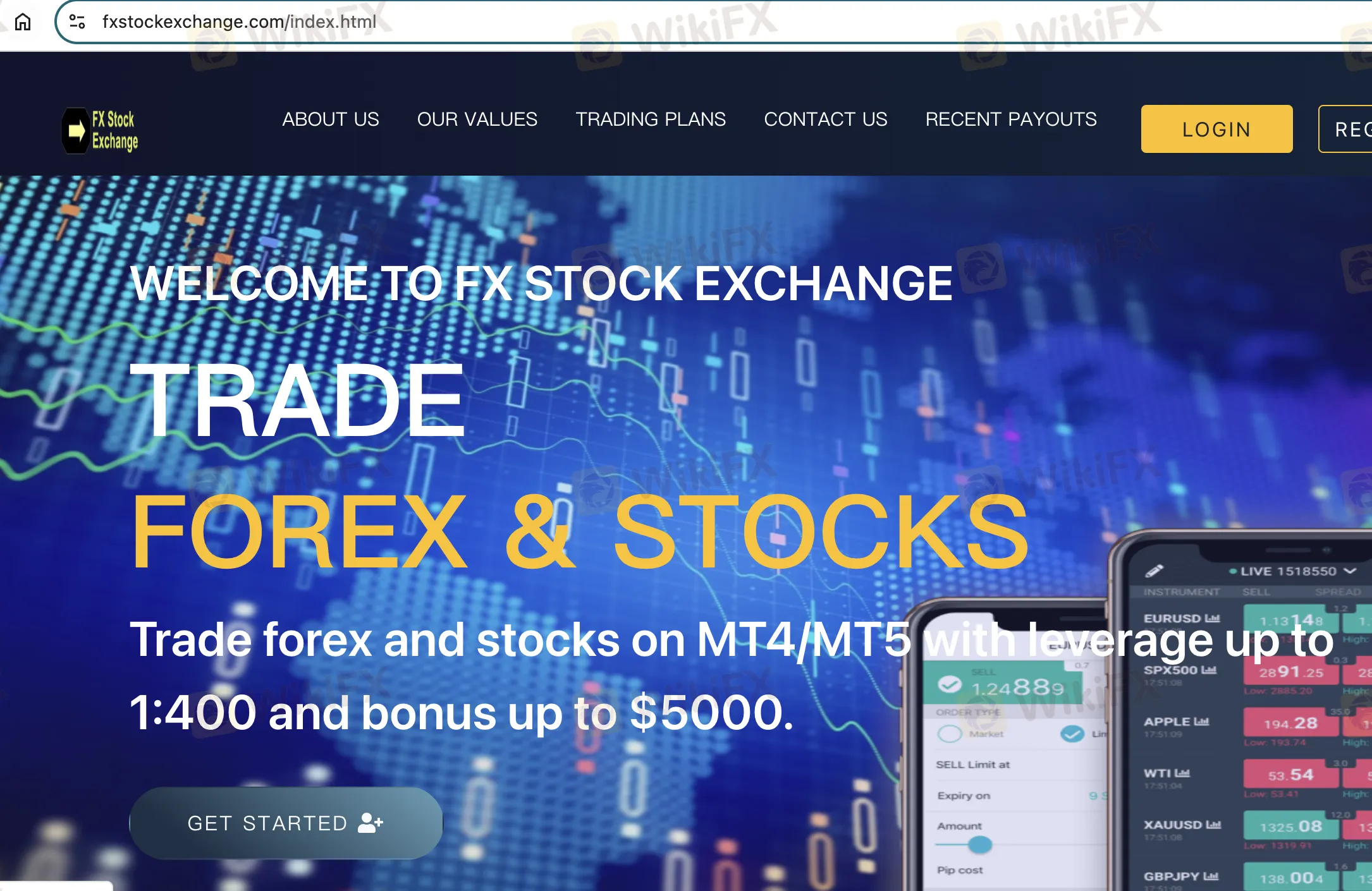 Fx Stock Exchange's homepage