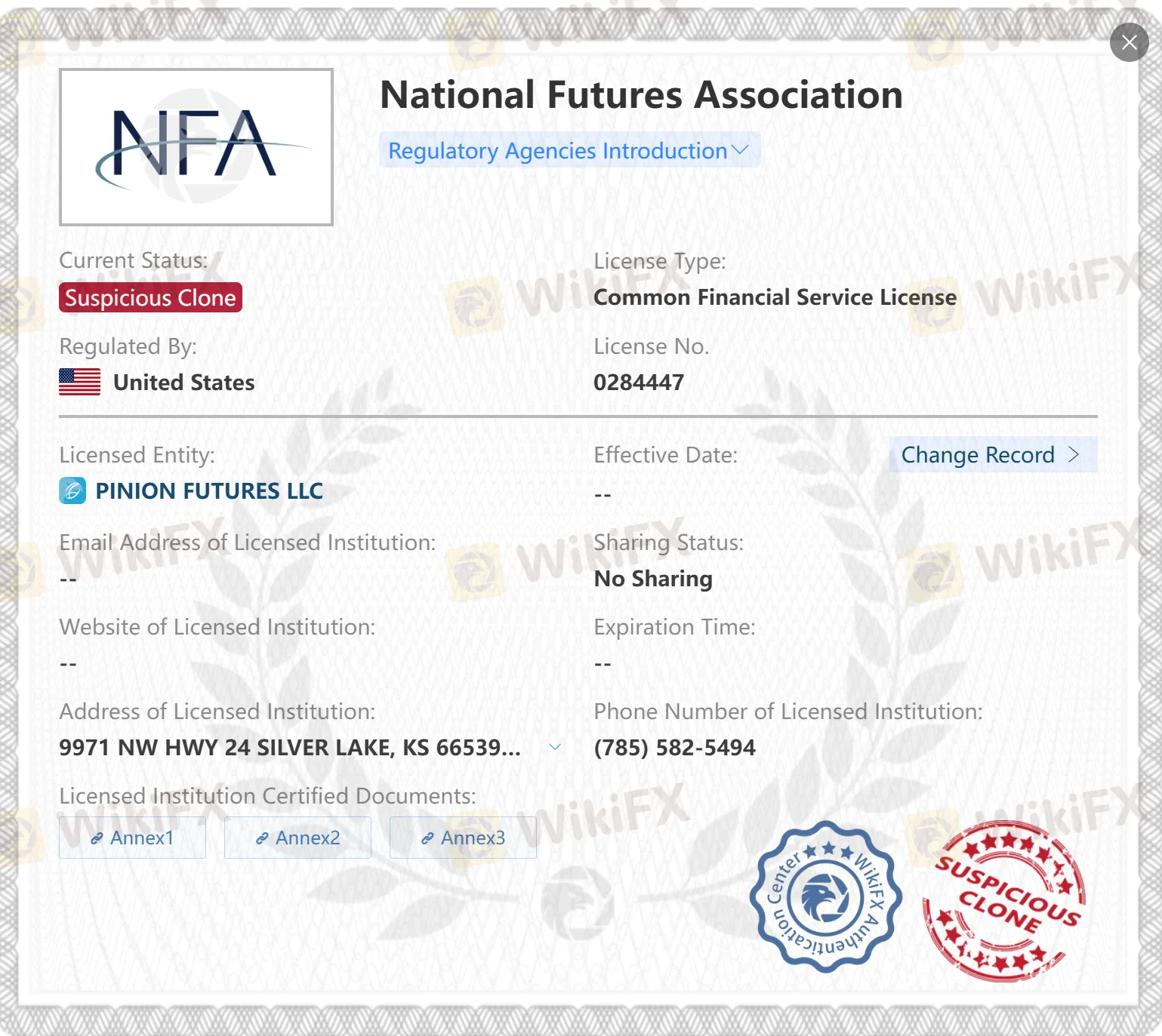 Suspicious clone NFA license