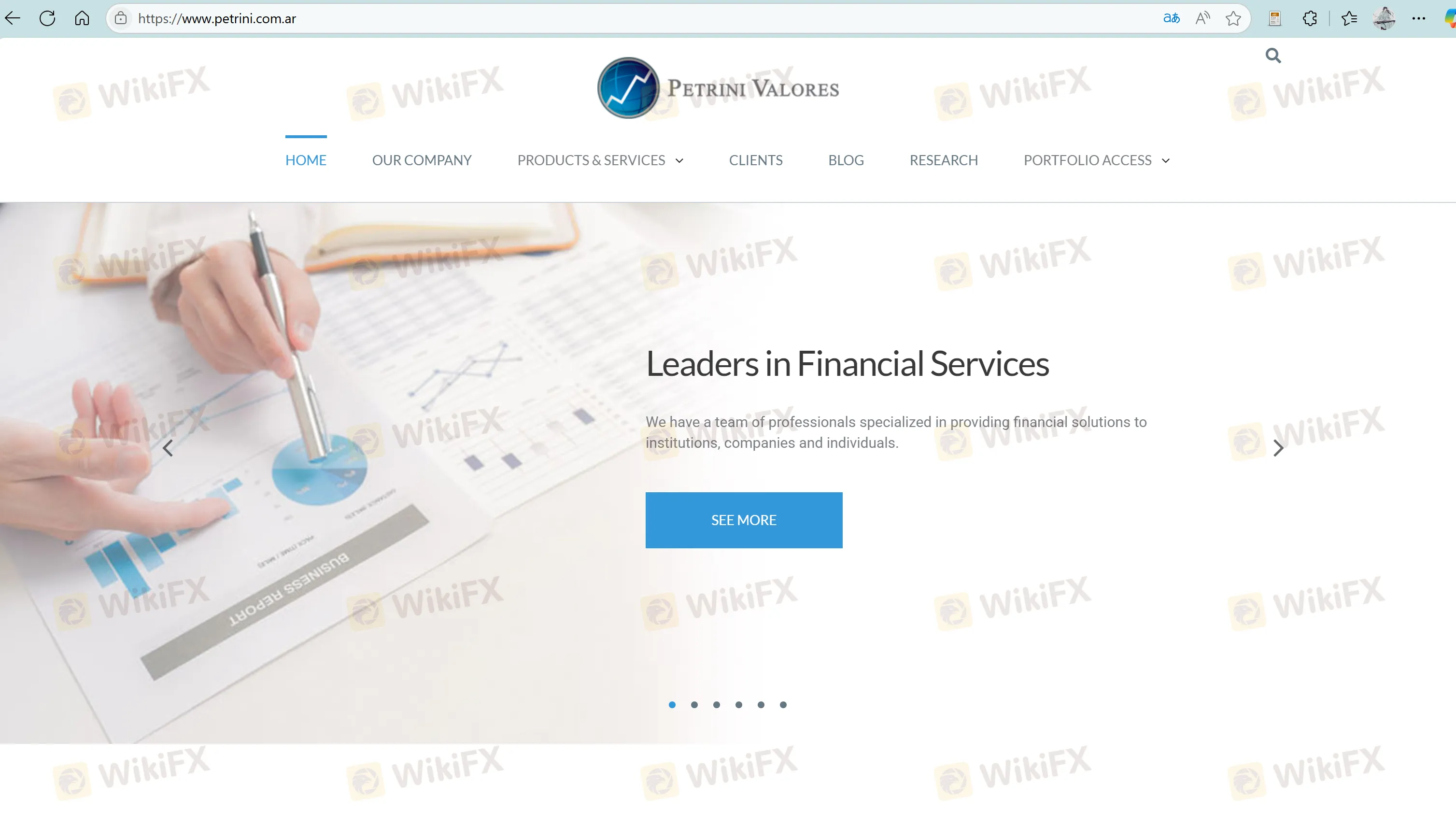 Petrini Valores' homepage