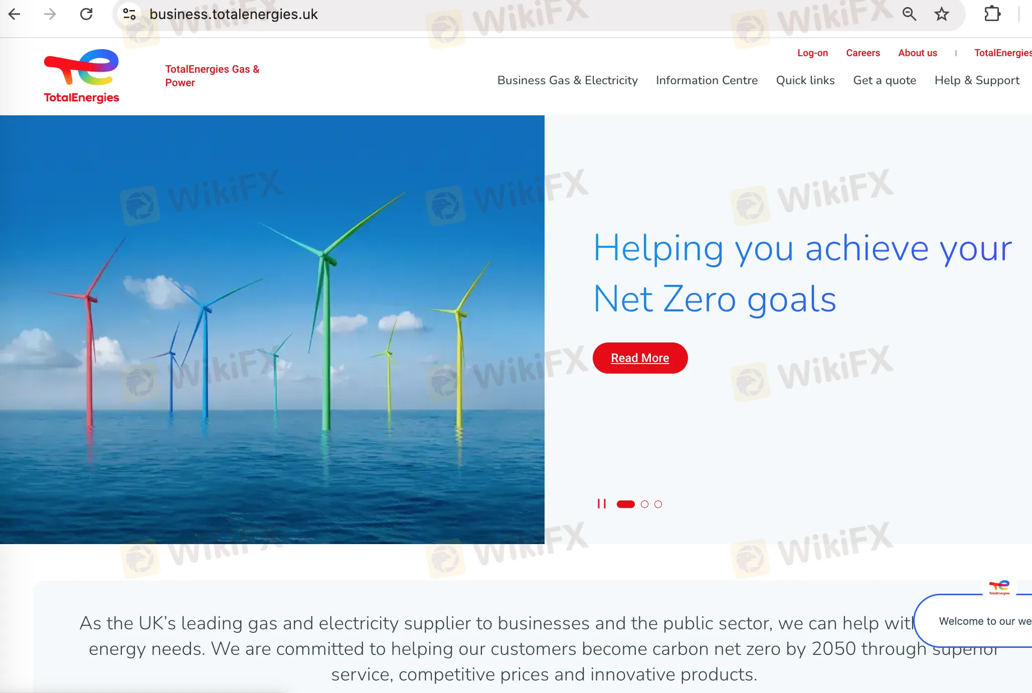 TotalEnergies' homepage