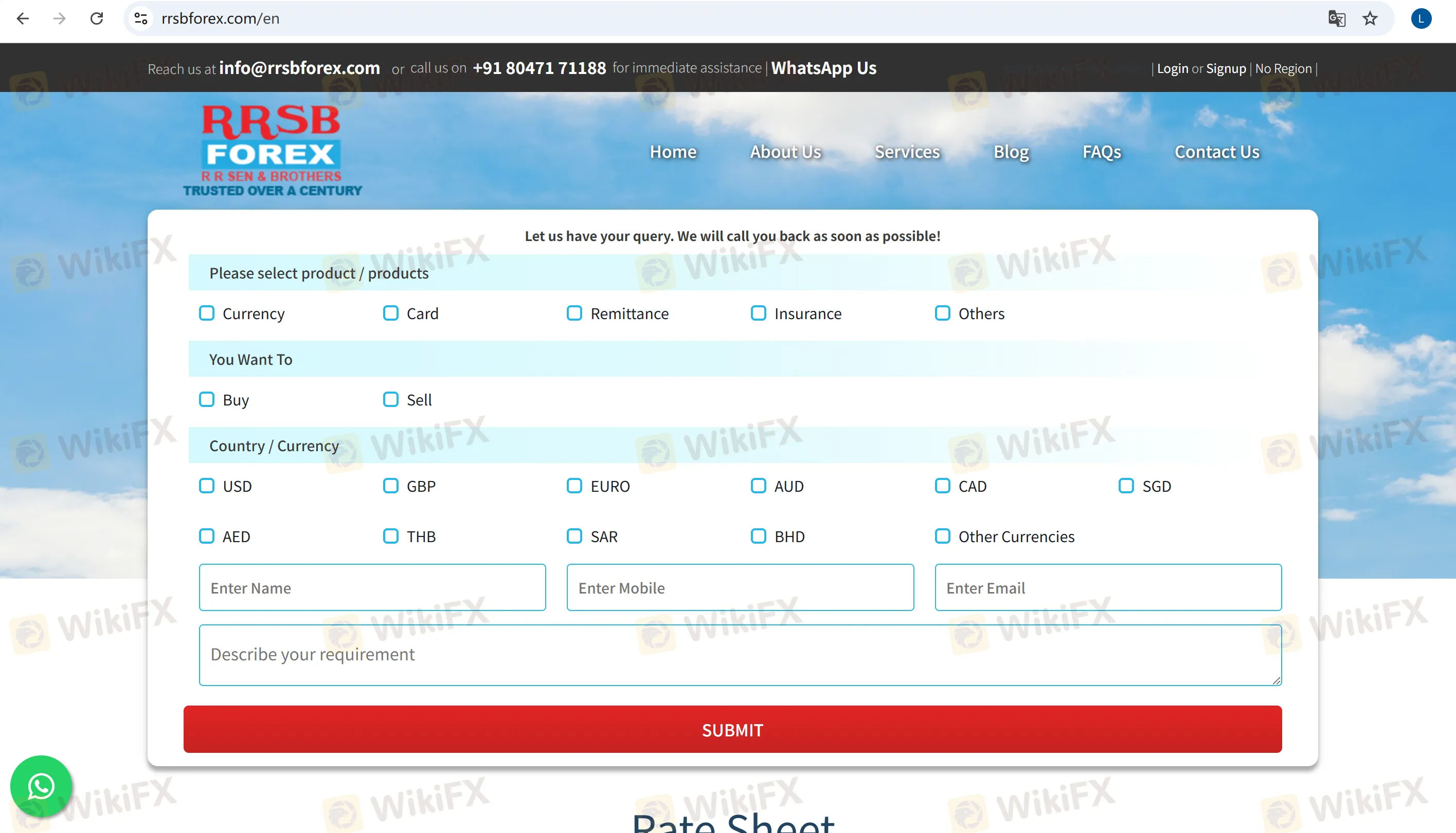 RRSB Forex Information