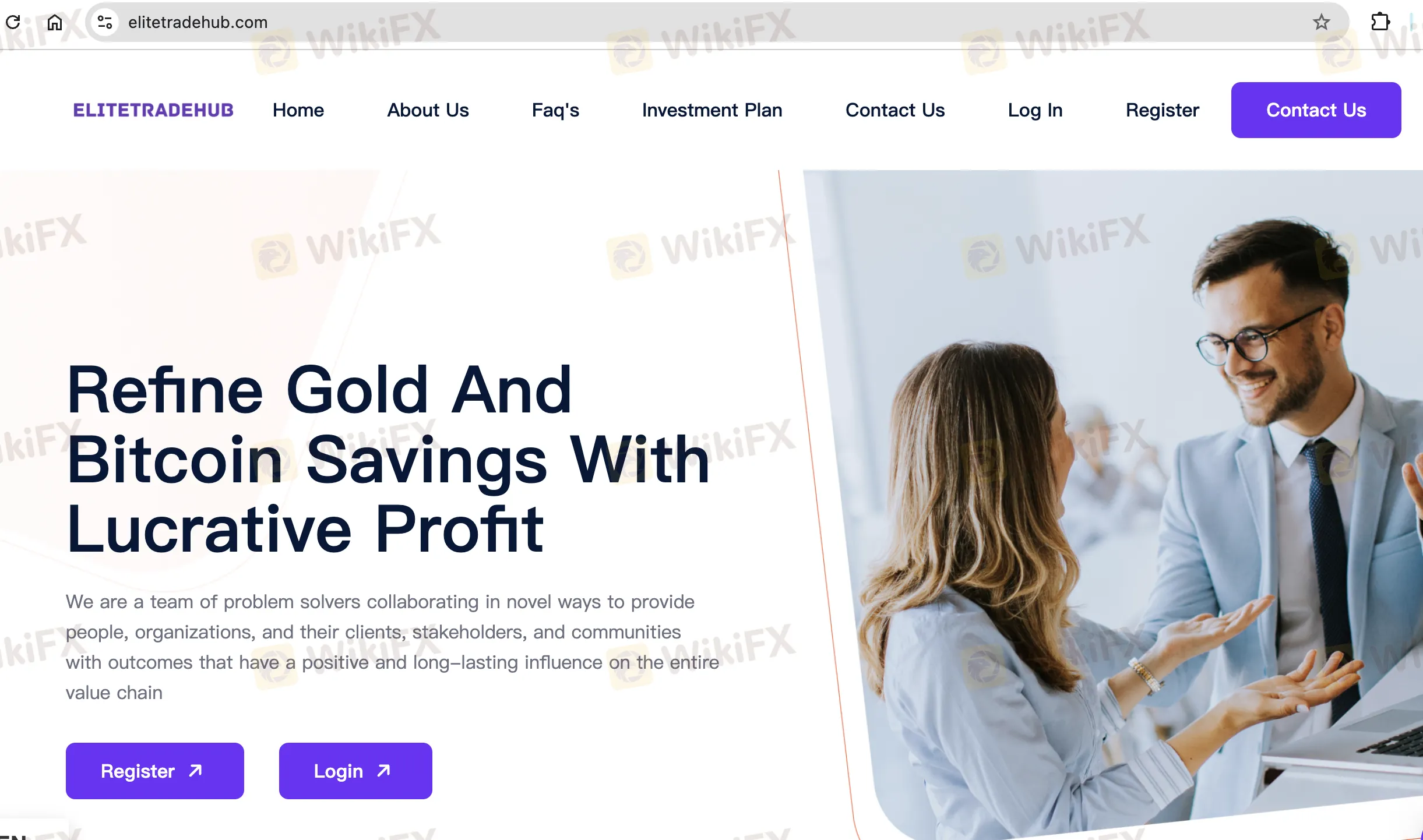 Elite TradeHub's homepage