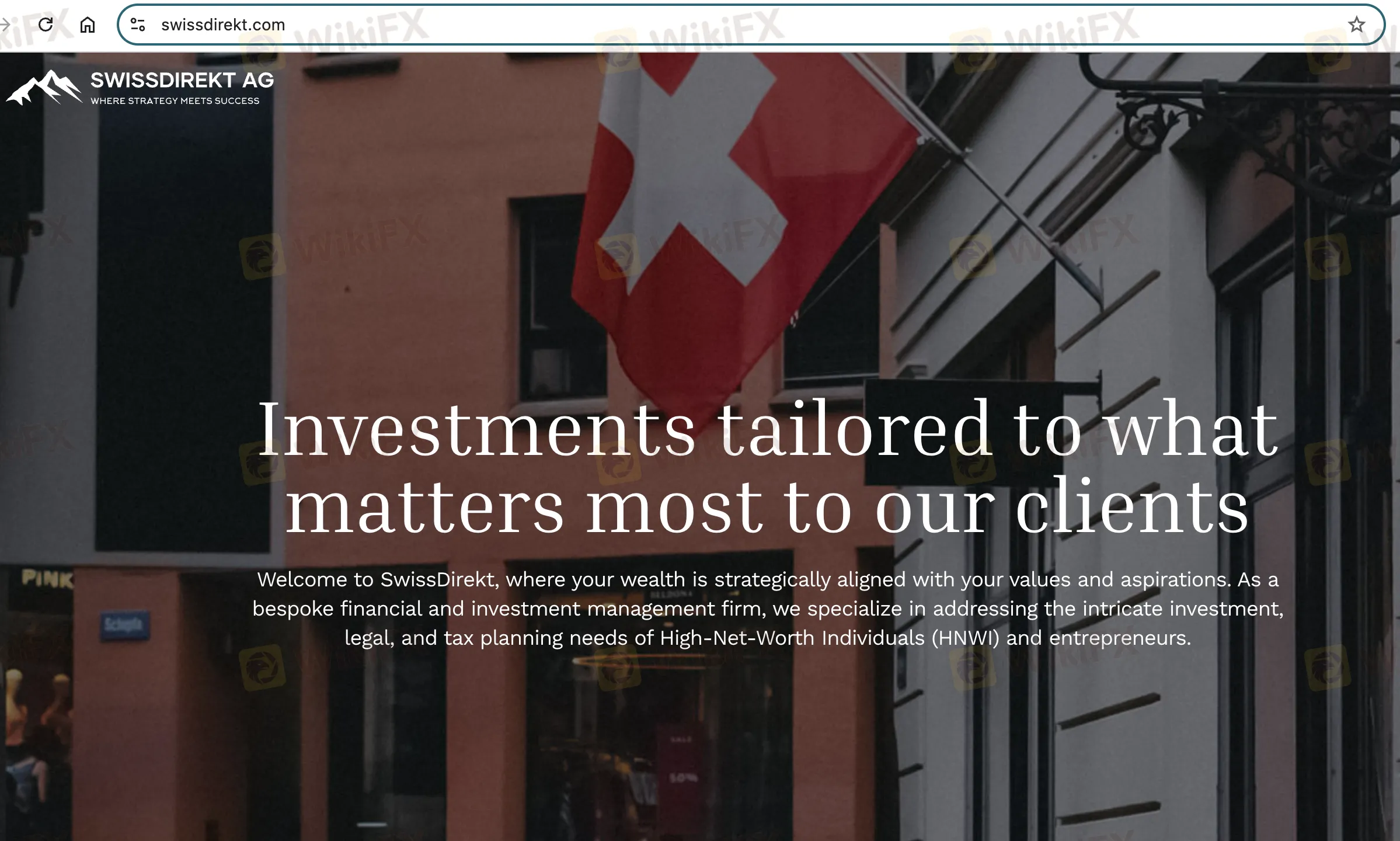 SwissDirekt's homepage