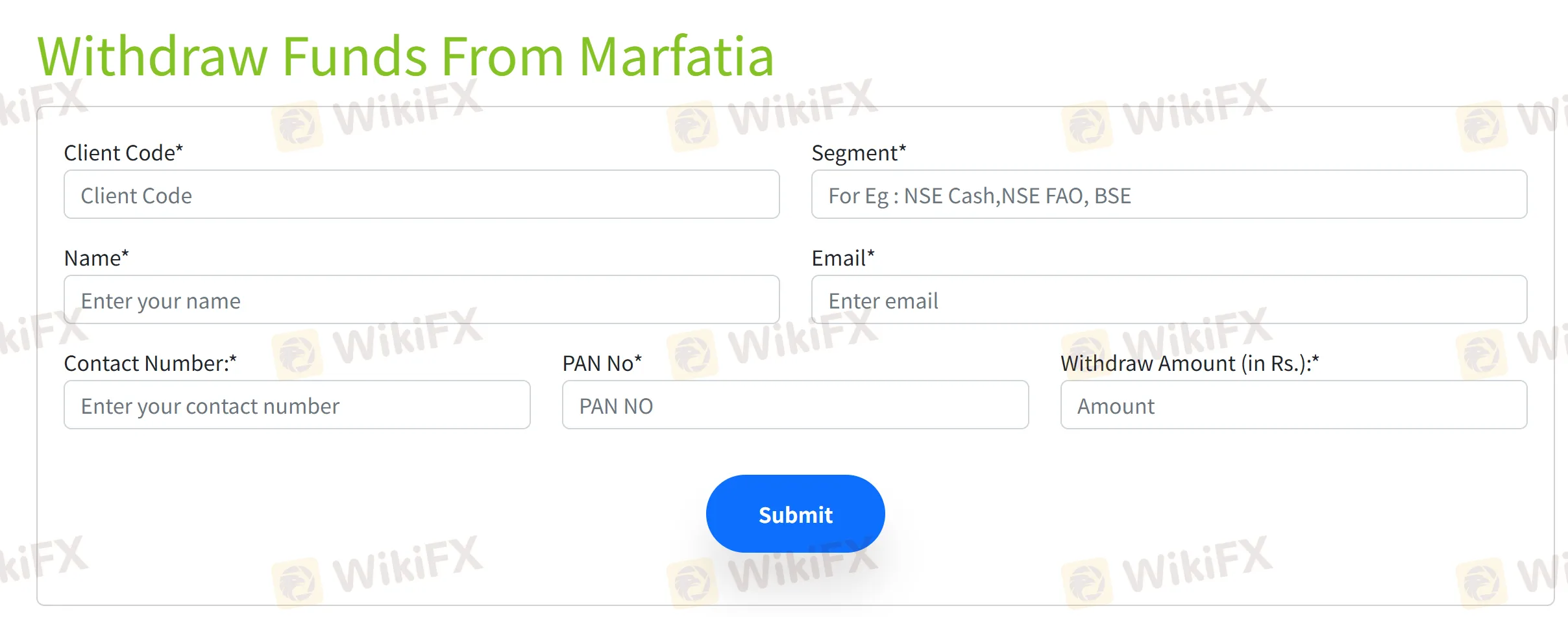 Withdrawal form