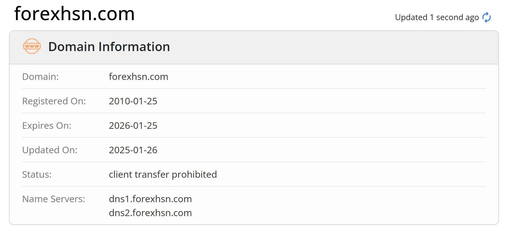 Domain information