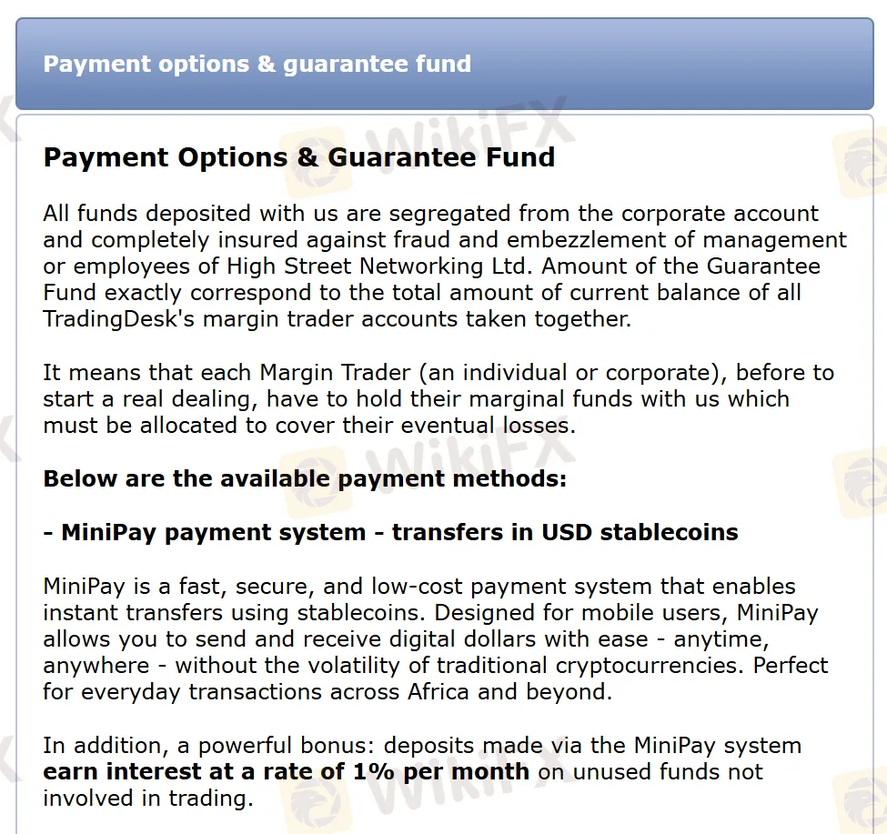 Deposit and Withdrawal