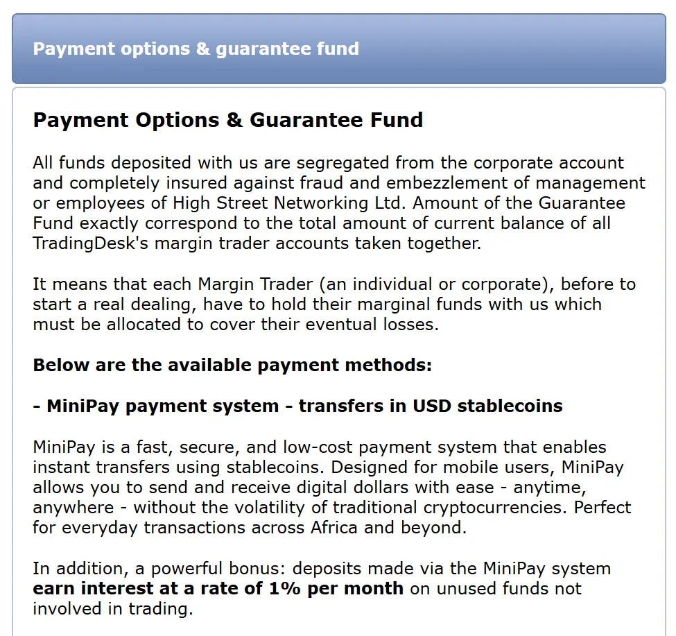 Deposit and Withdrawal