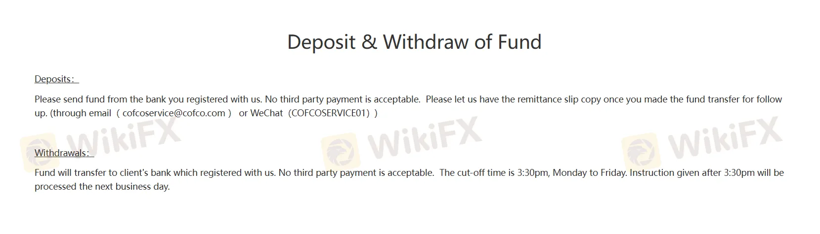 Deposit and Withdrawal