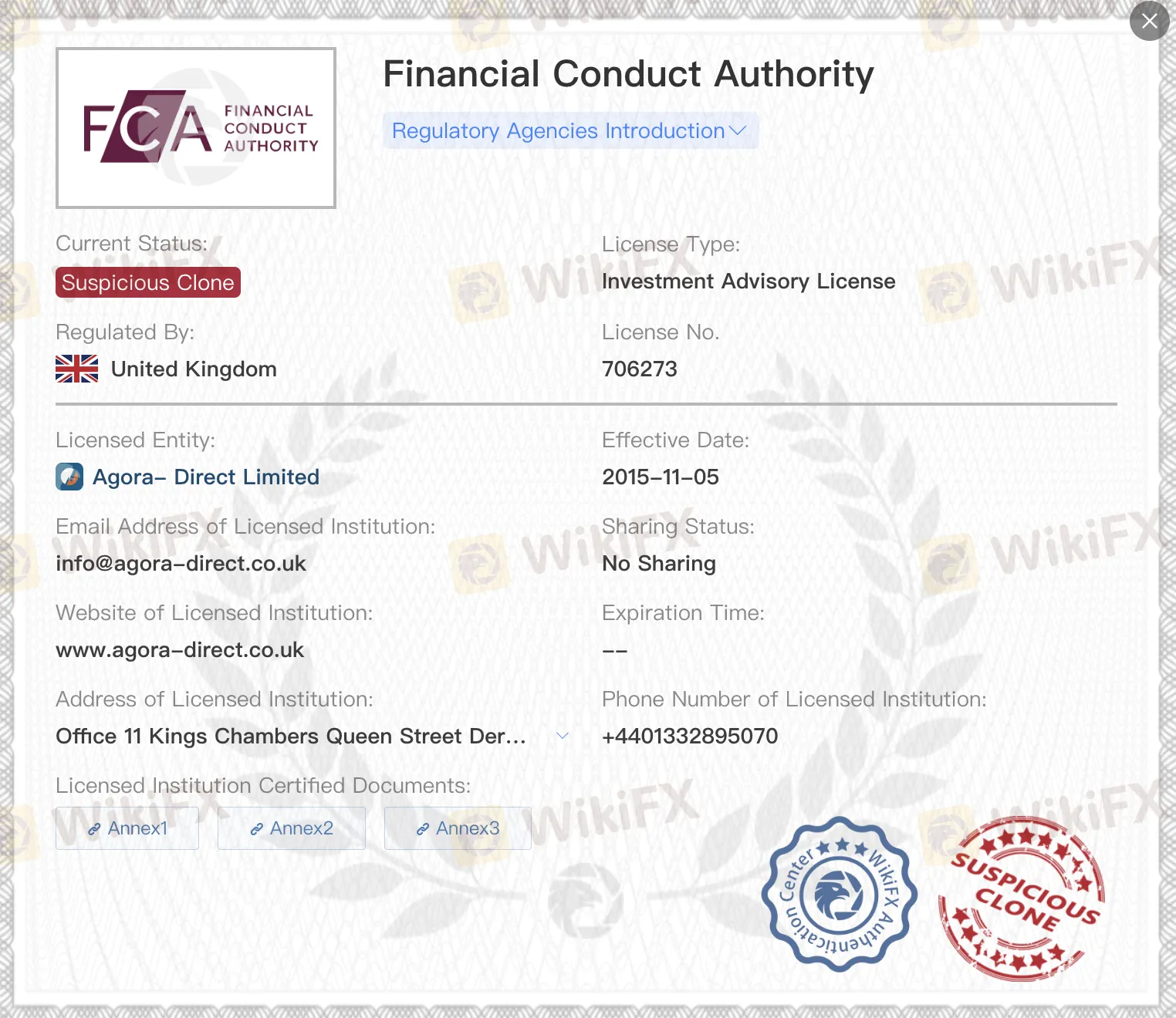 رخصة FCA المشبوهة