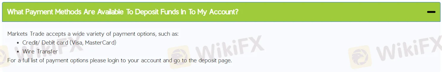 Deposit and Withdrawal