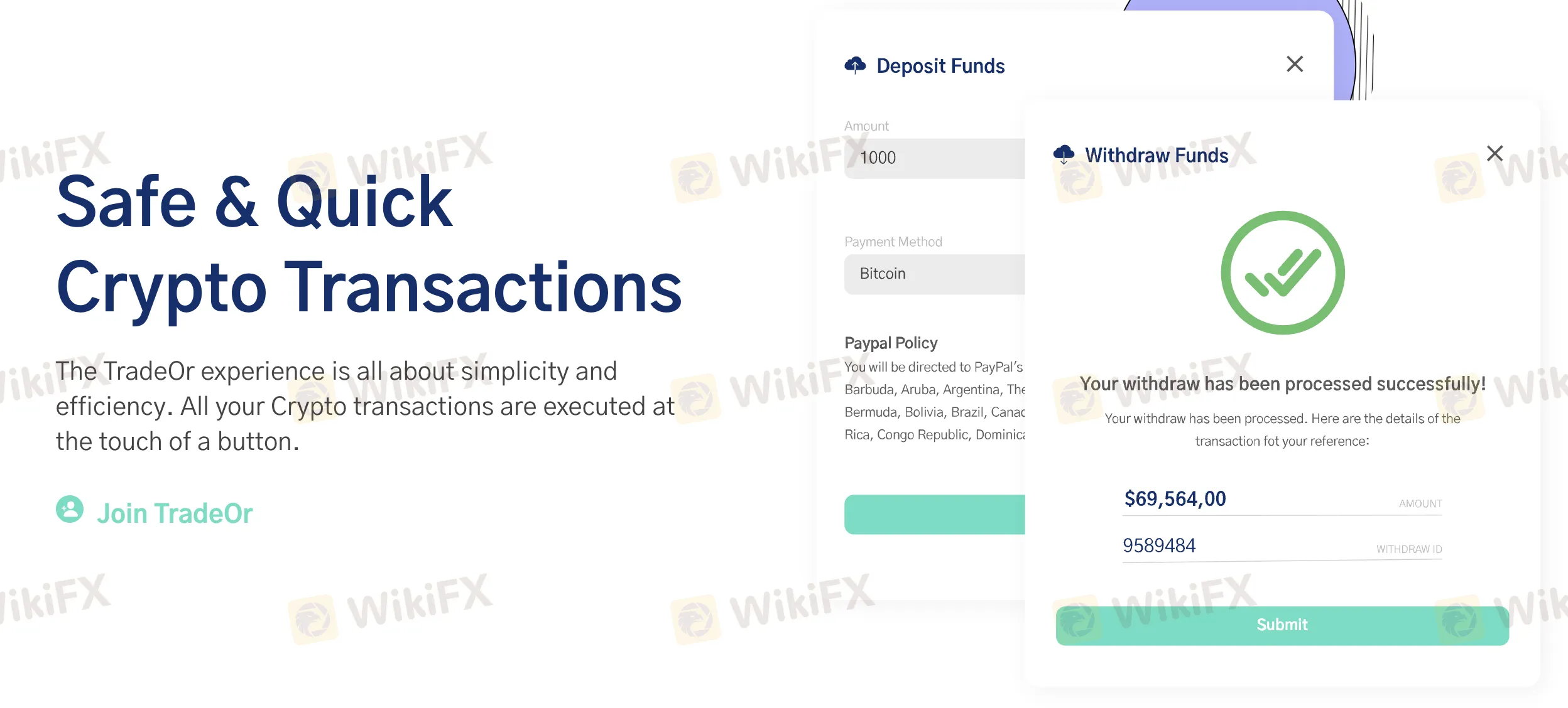 Deposit and Withdrawal