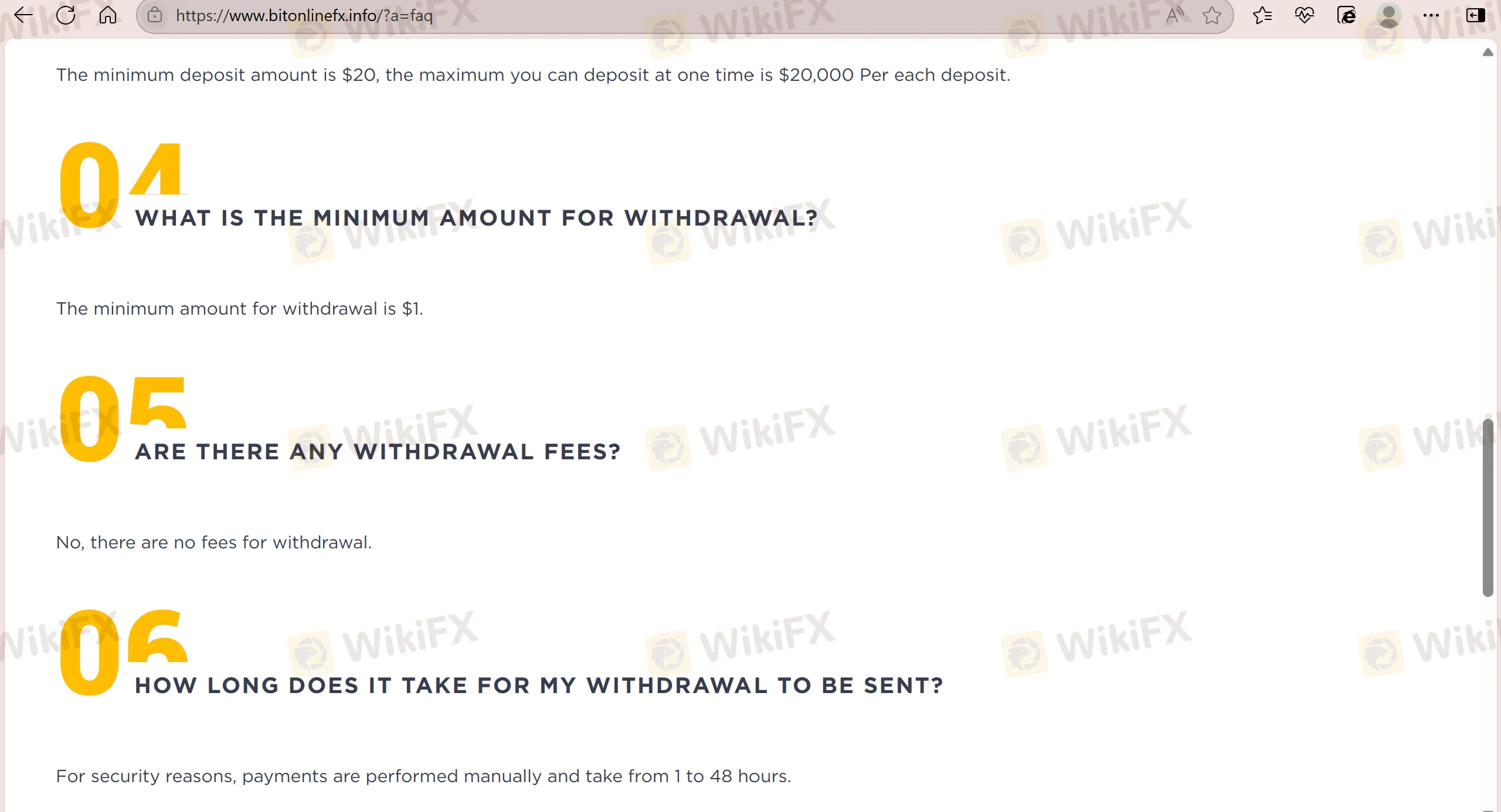 Deposit and Withdrawal