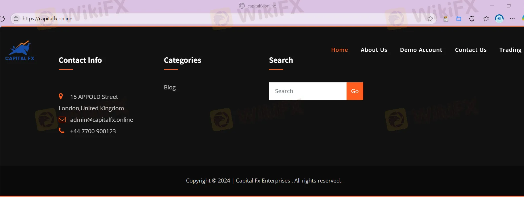 Capital Fx's homepage